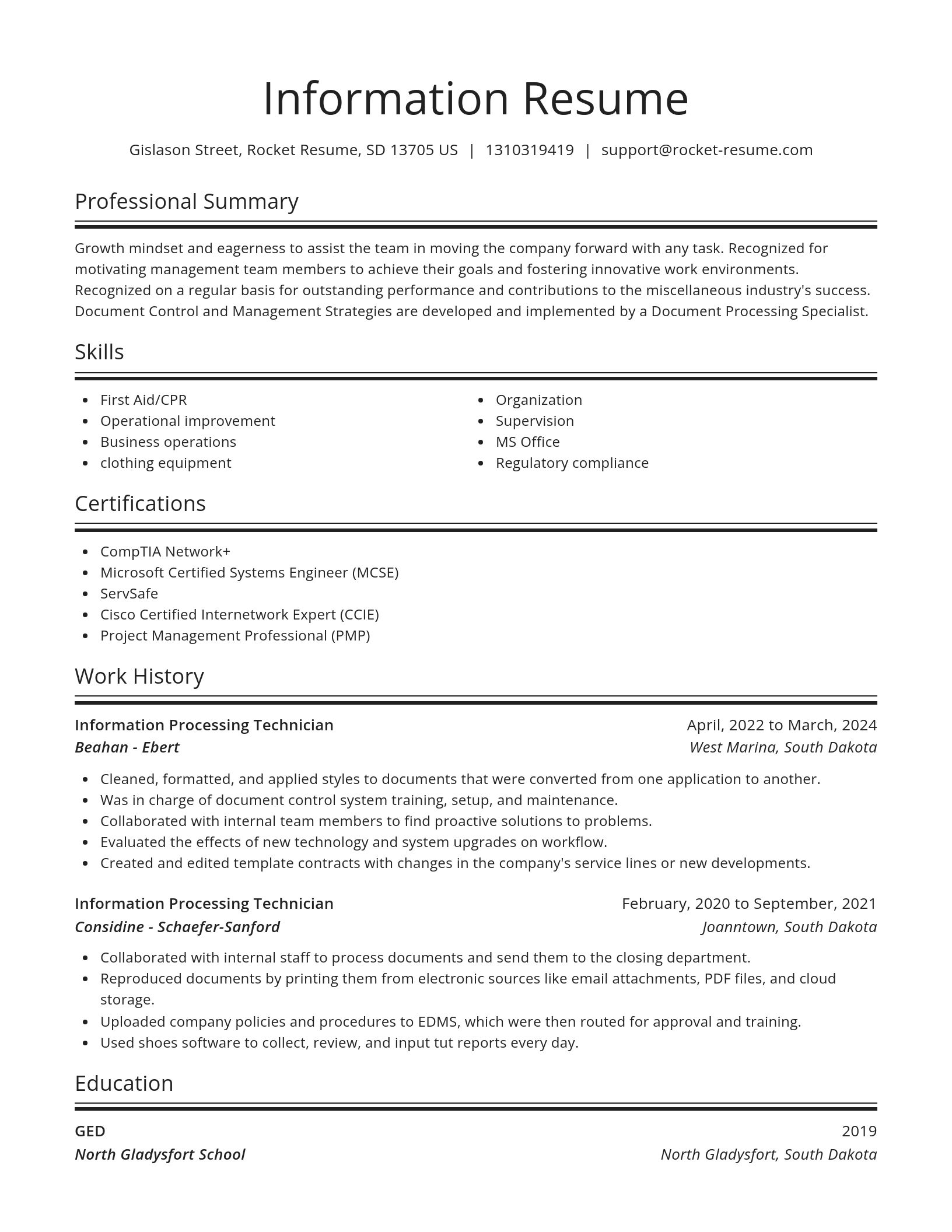 Spotlight resume template
