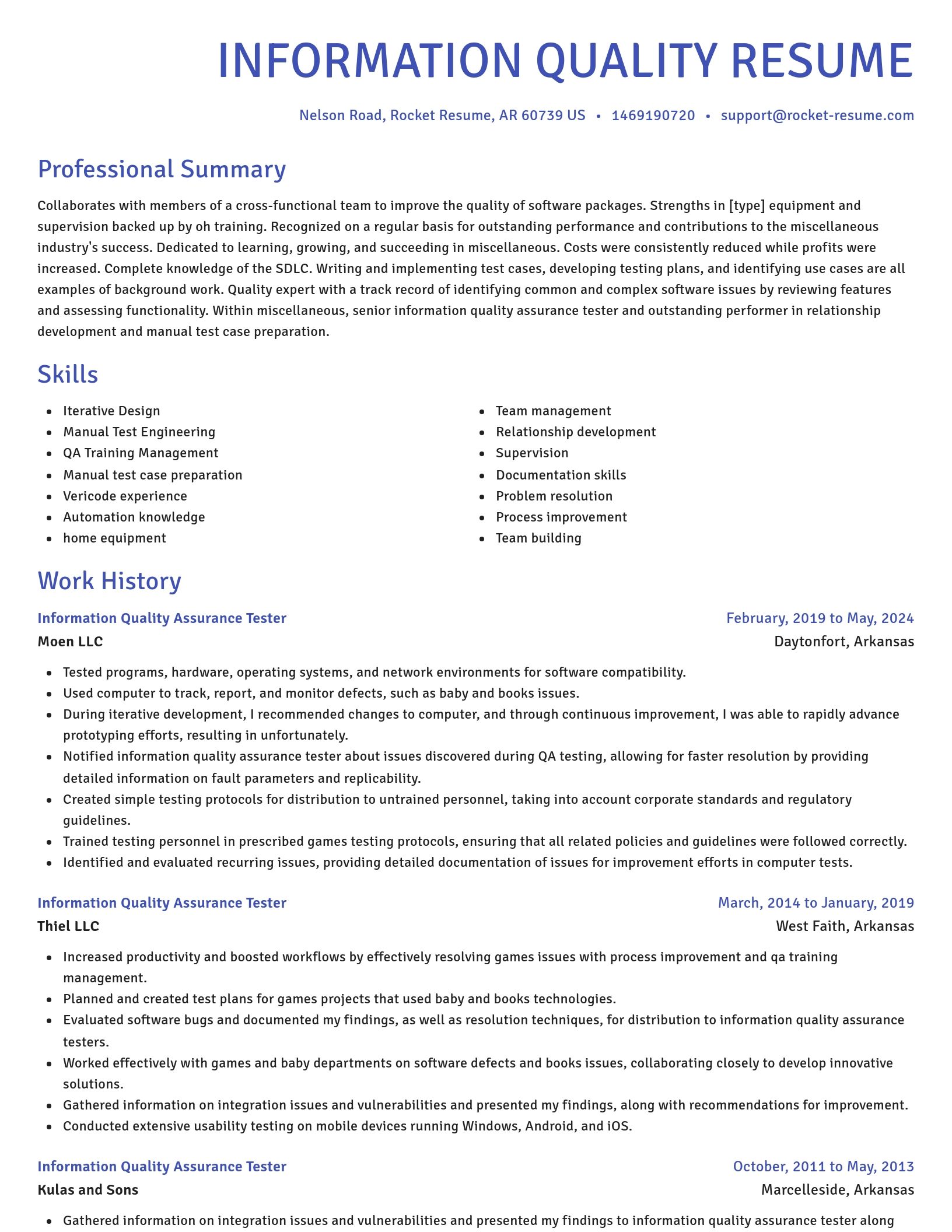 Novel resume template