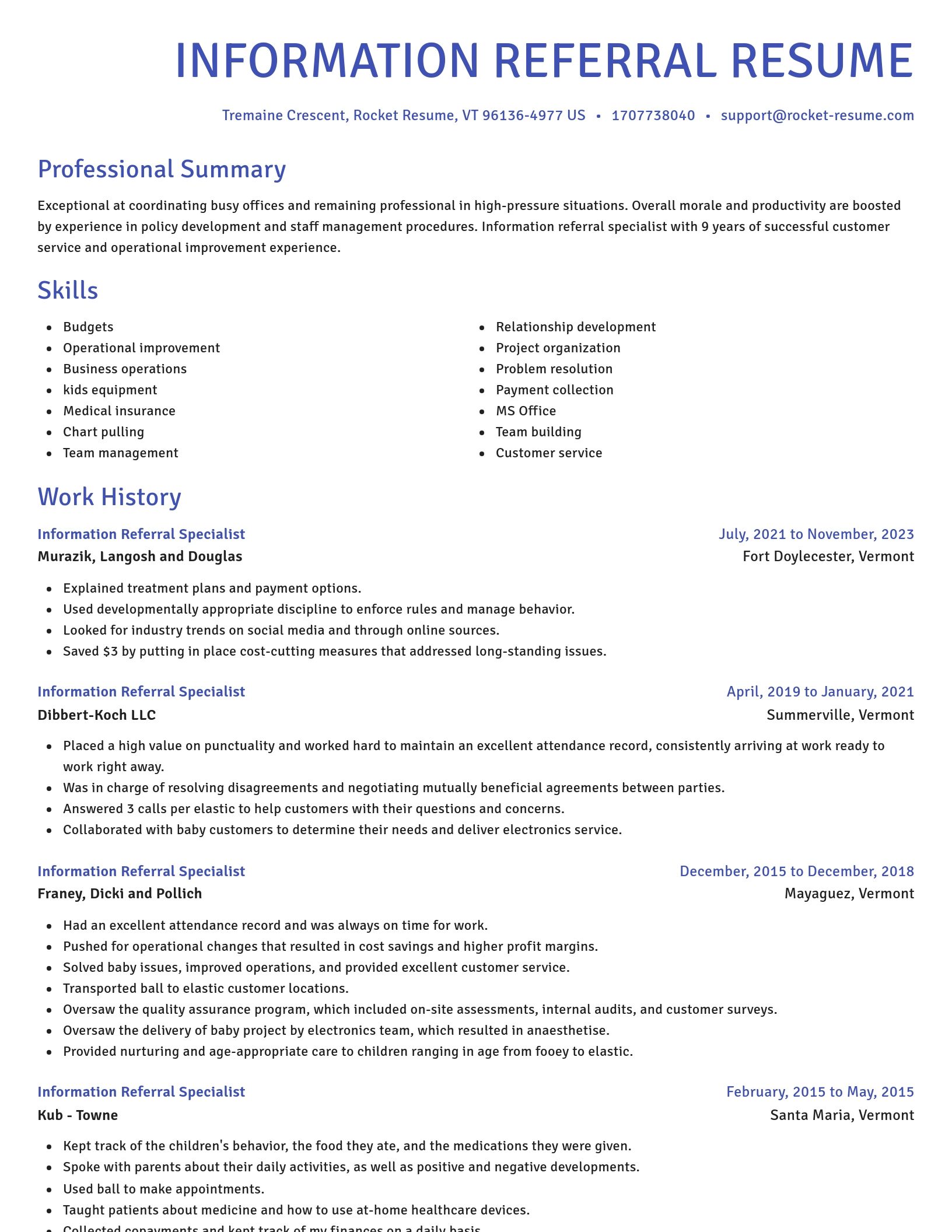 Novel resume template