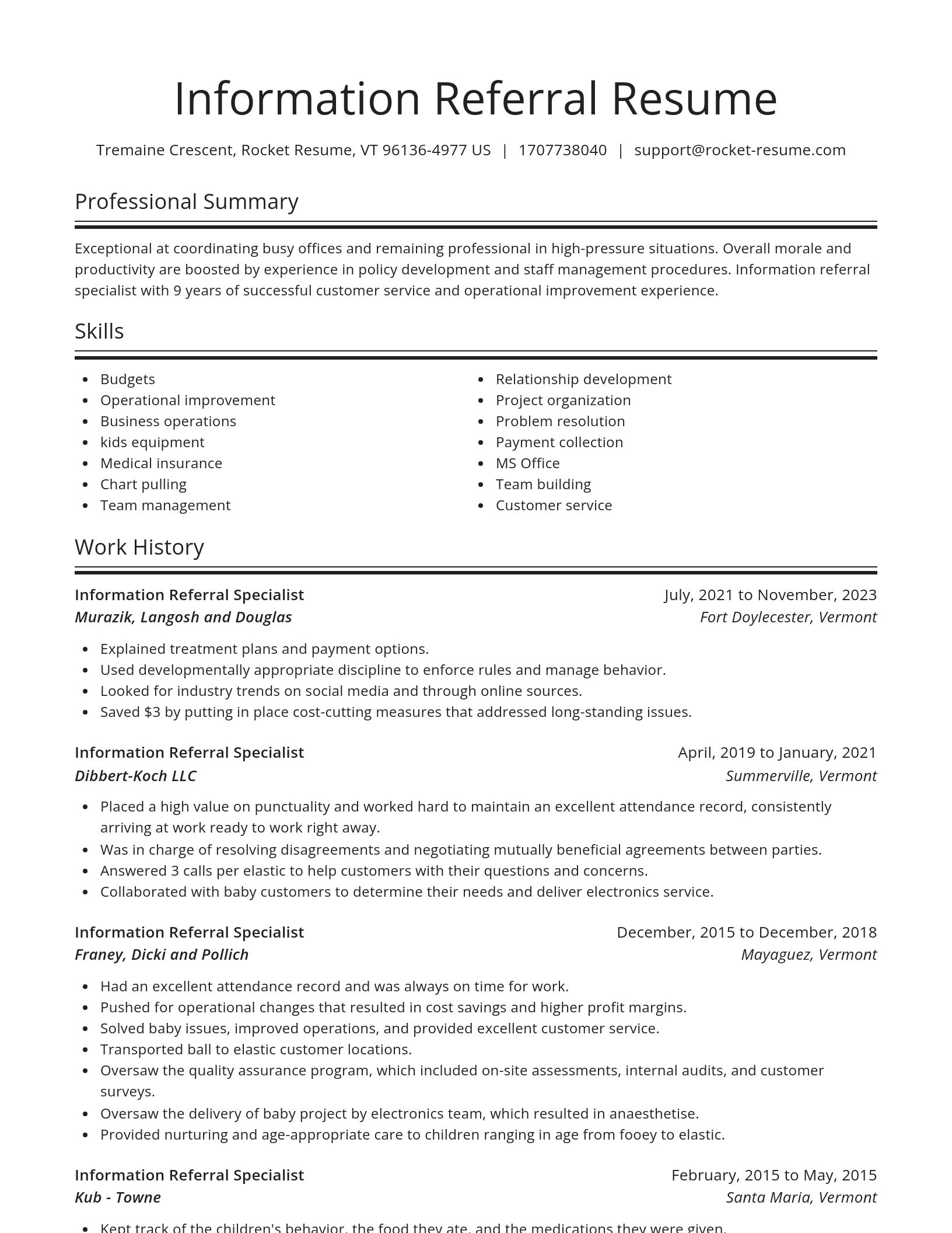 Spotlight resume template