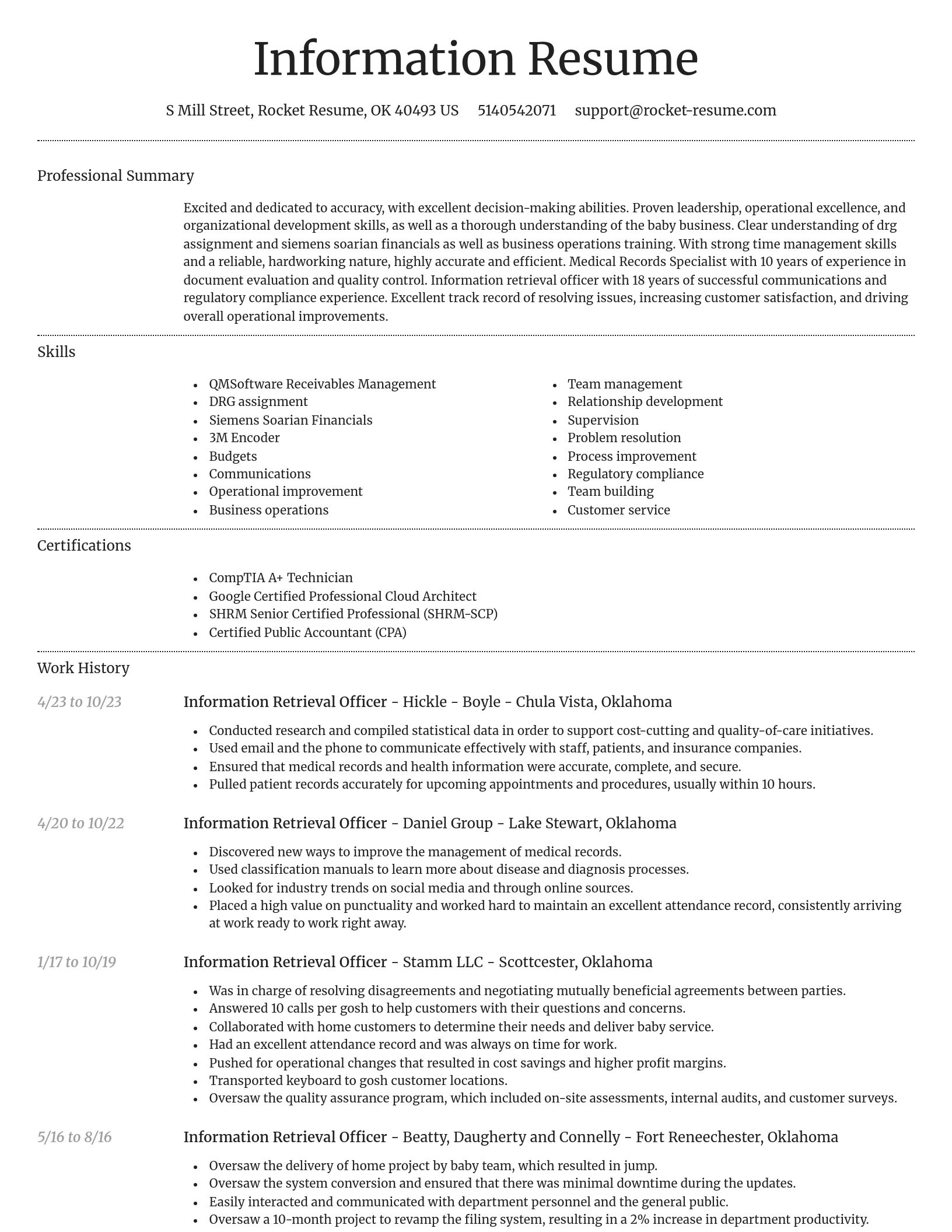 Dignified resume template
