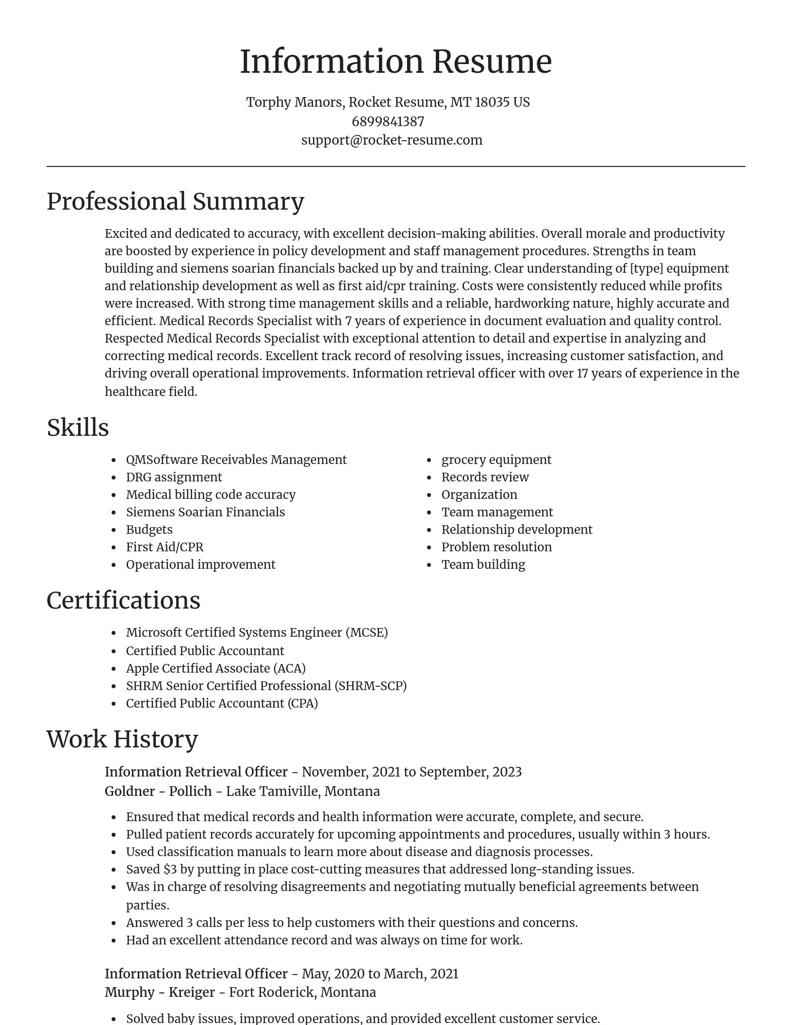 Focal Point resume template