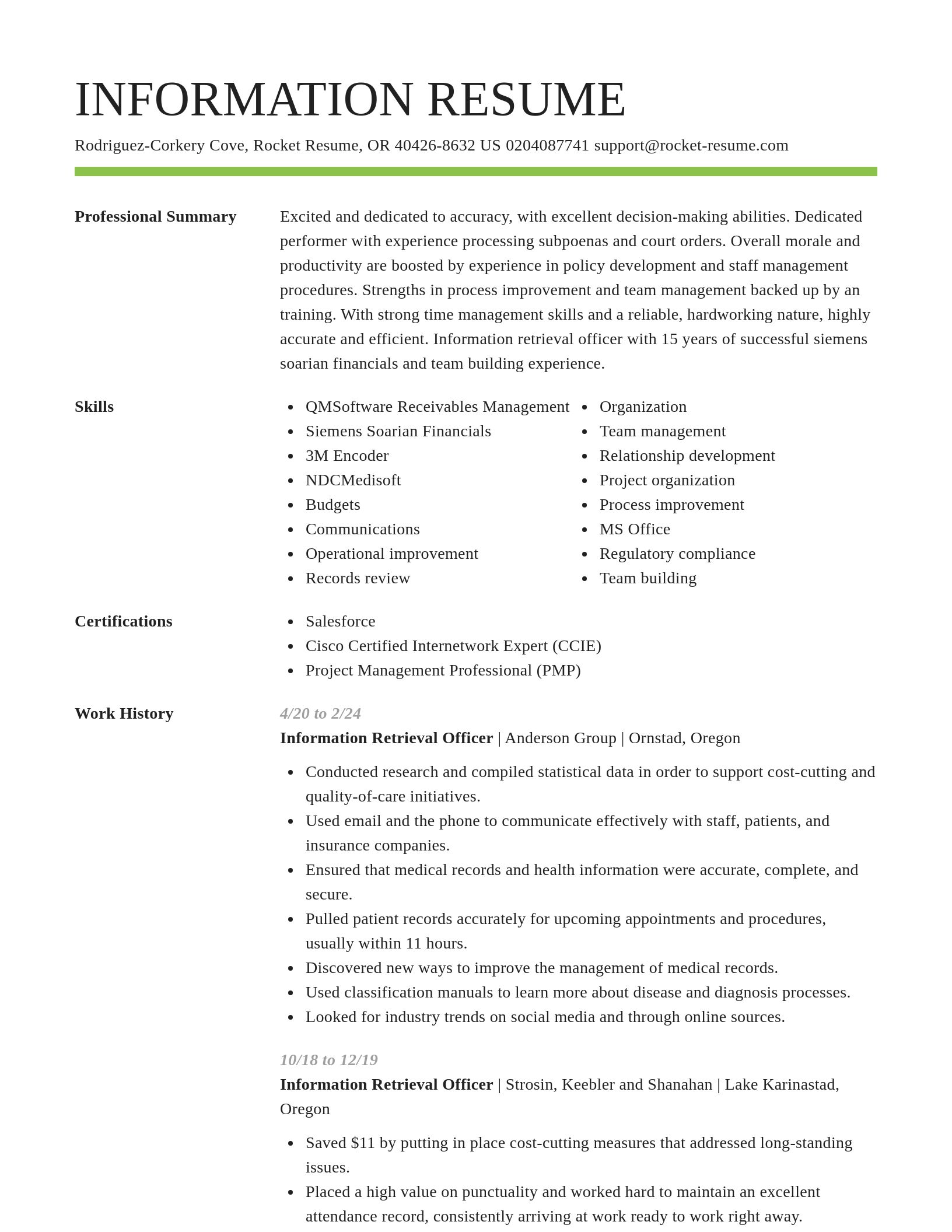 Smart resume template