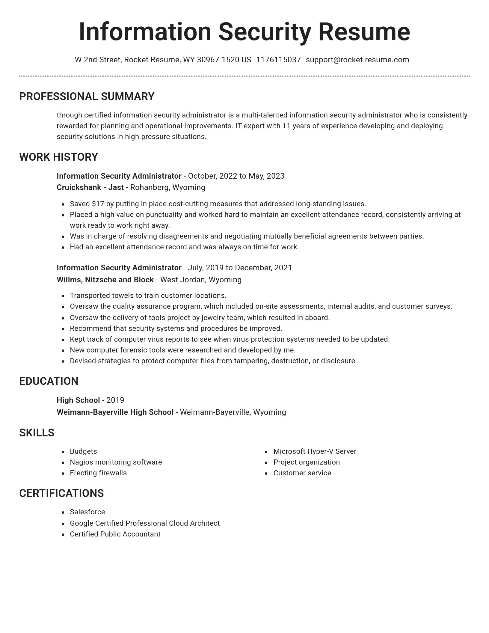 Brilliant resume template