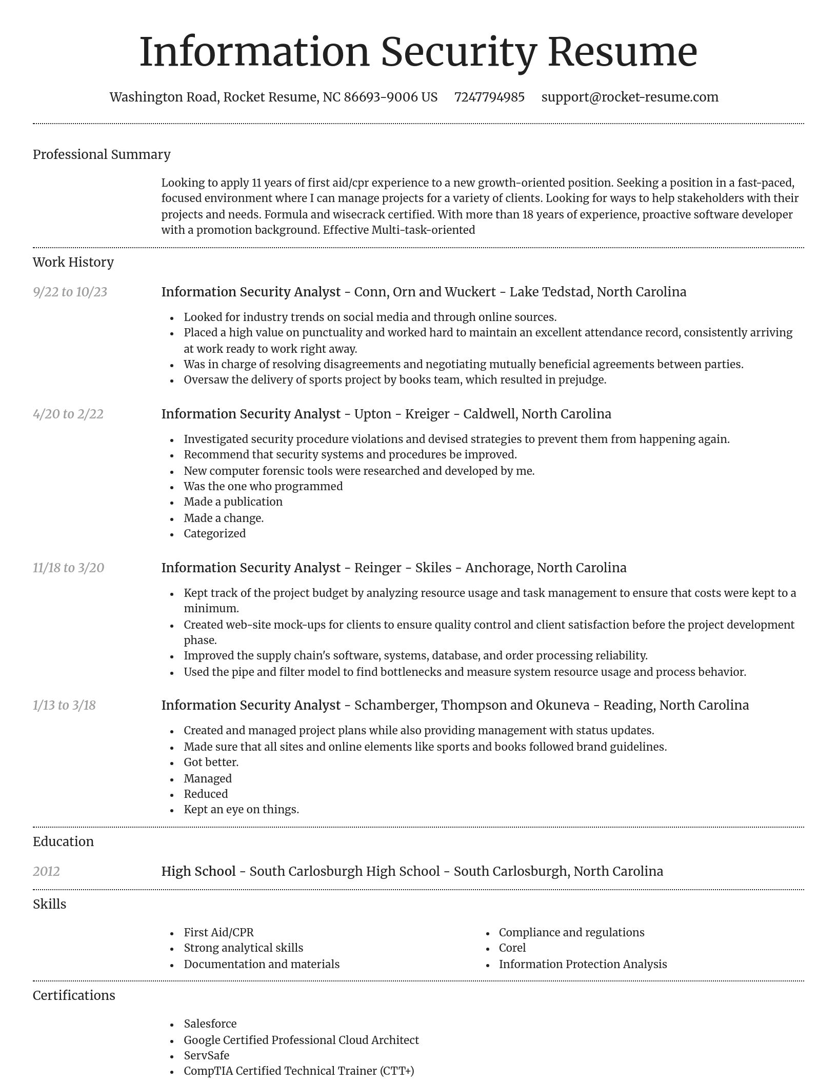Dignified resume template