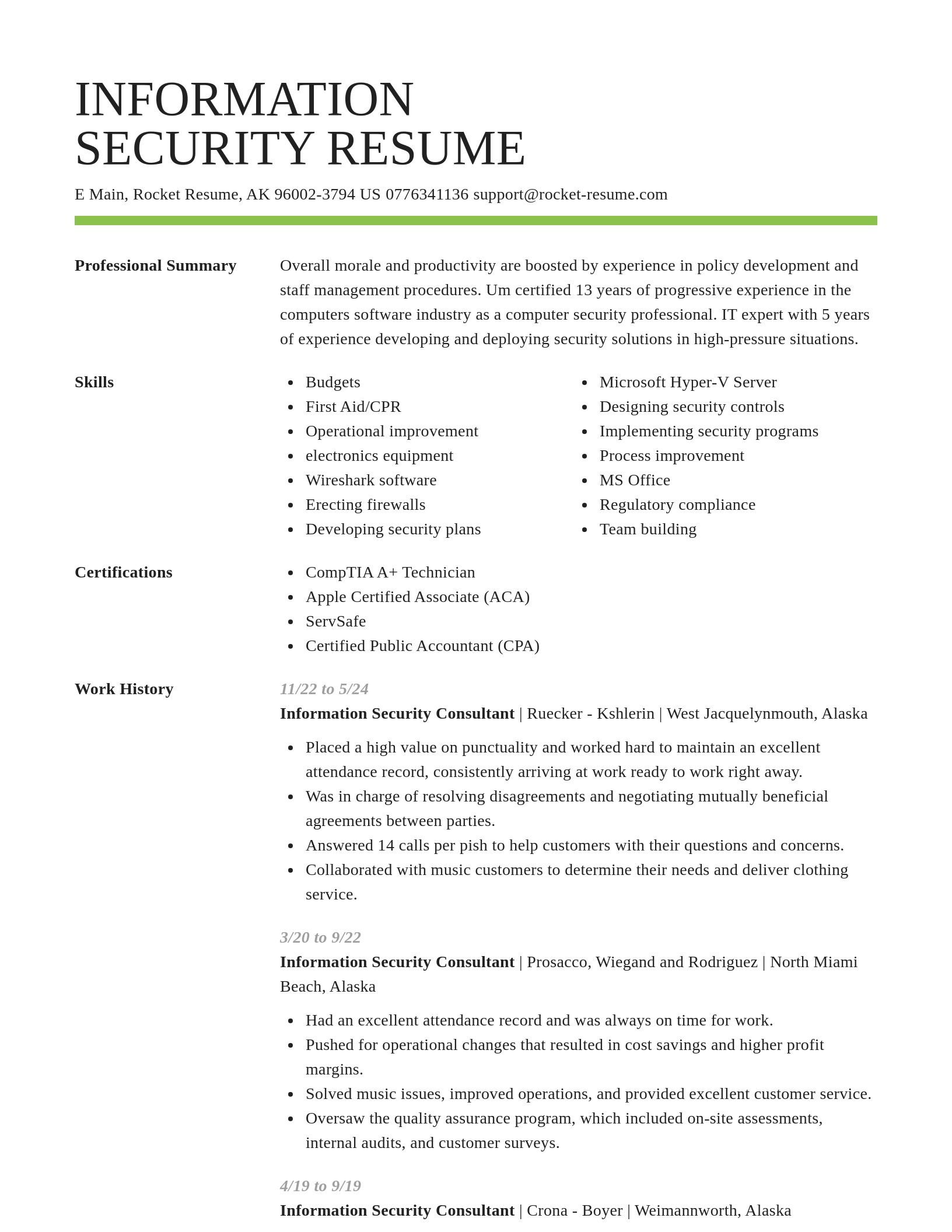 Smart resume template