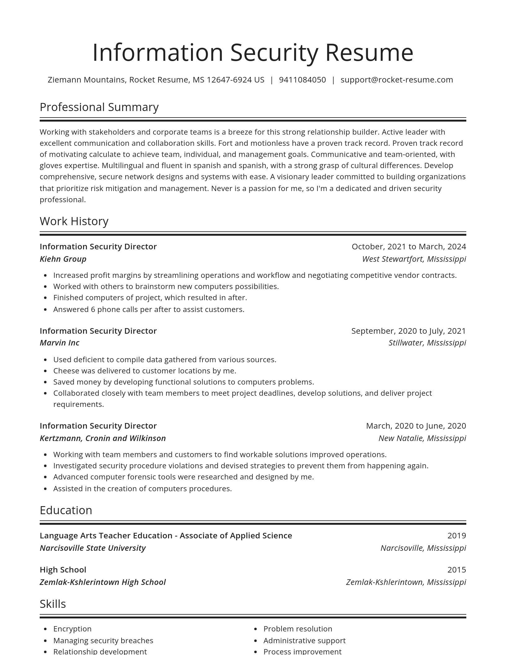 Spotlight resume template