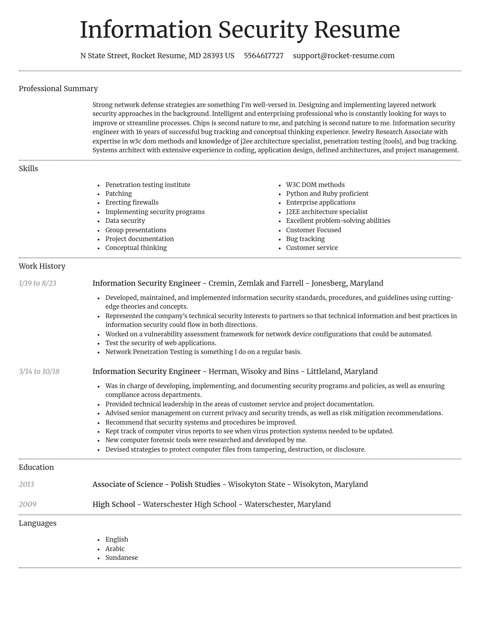 Dignified resume template