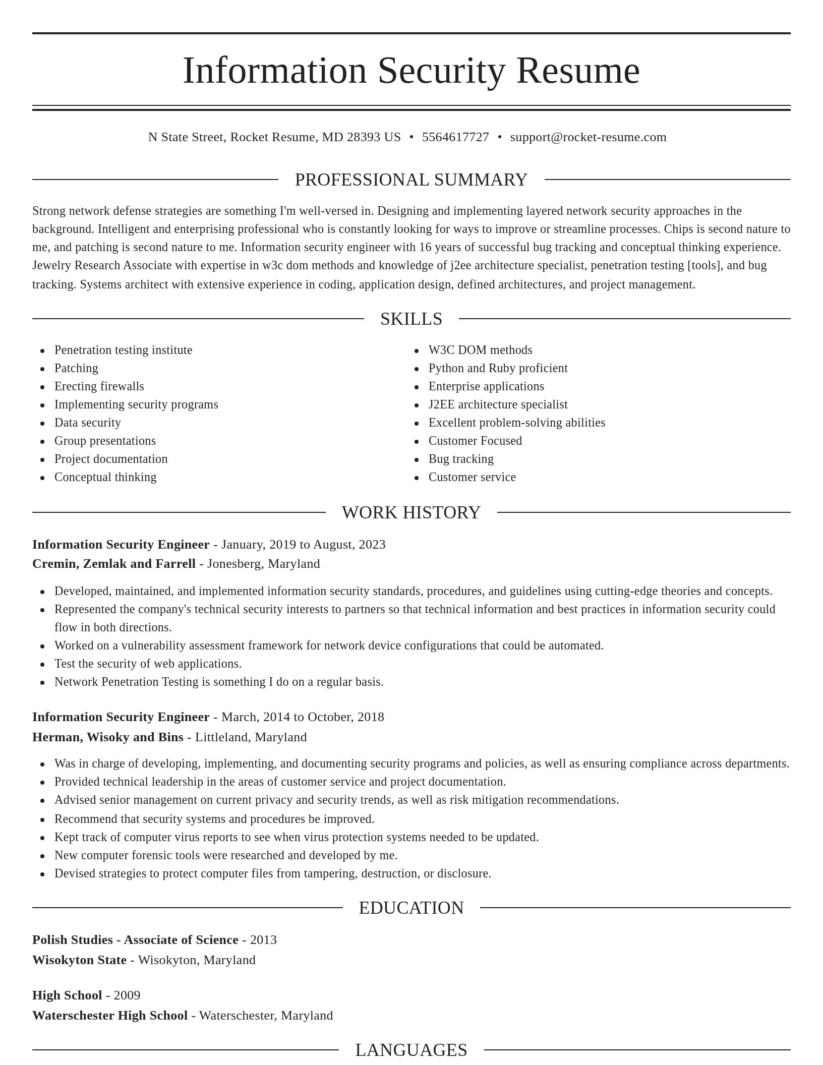 Elegant resume template
