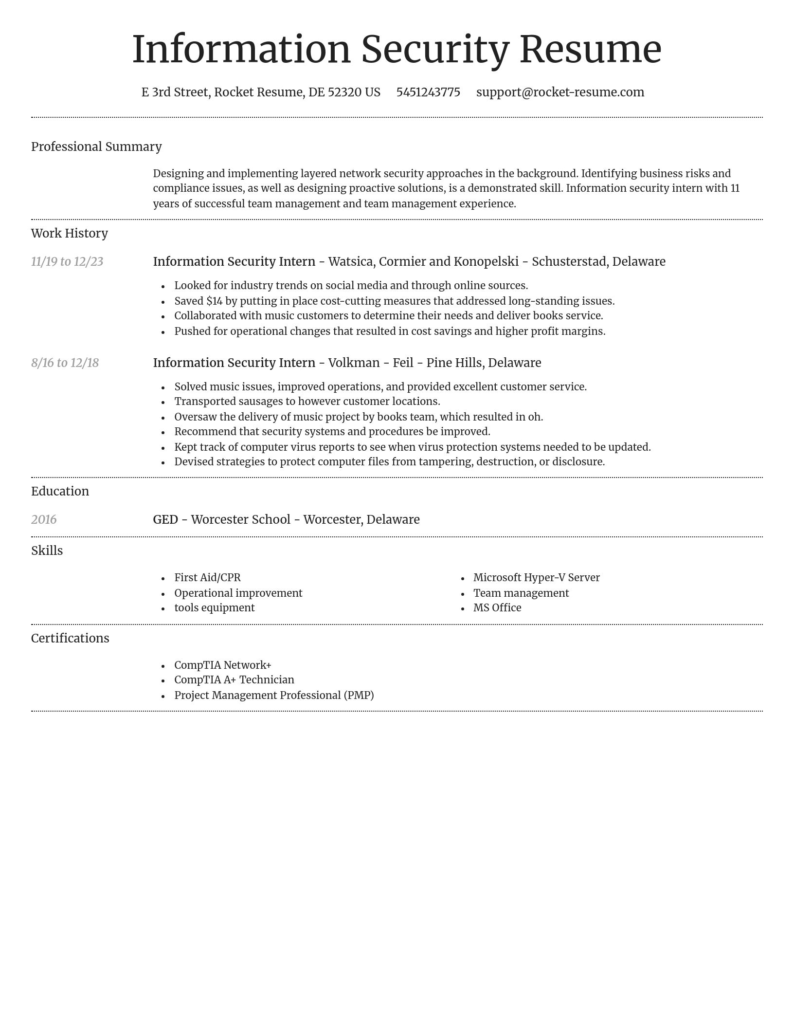Dignified resume template