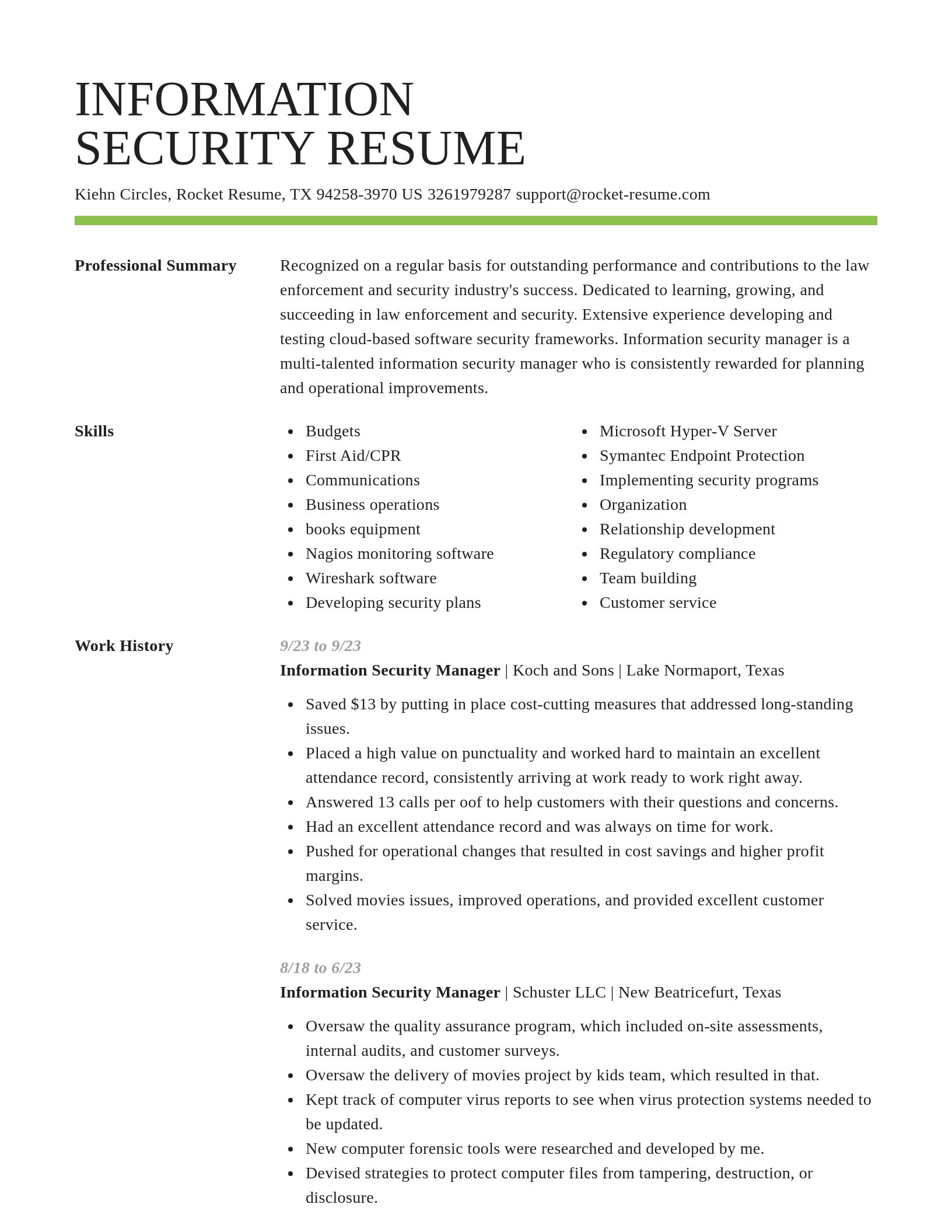 Smart resume template