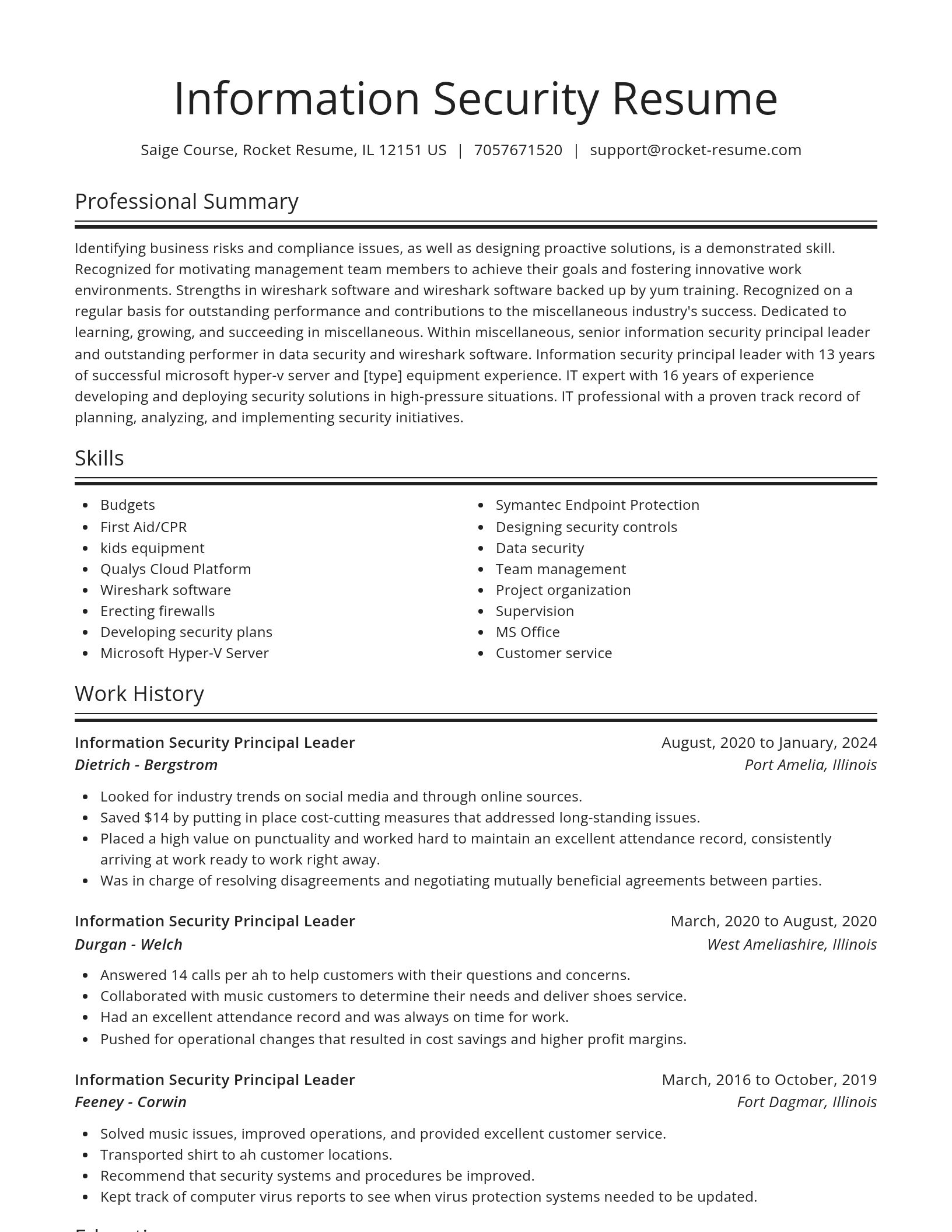 Spotlight resume template