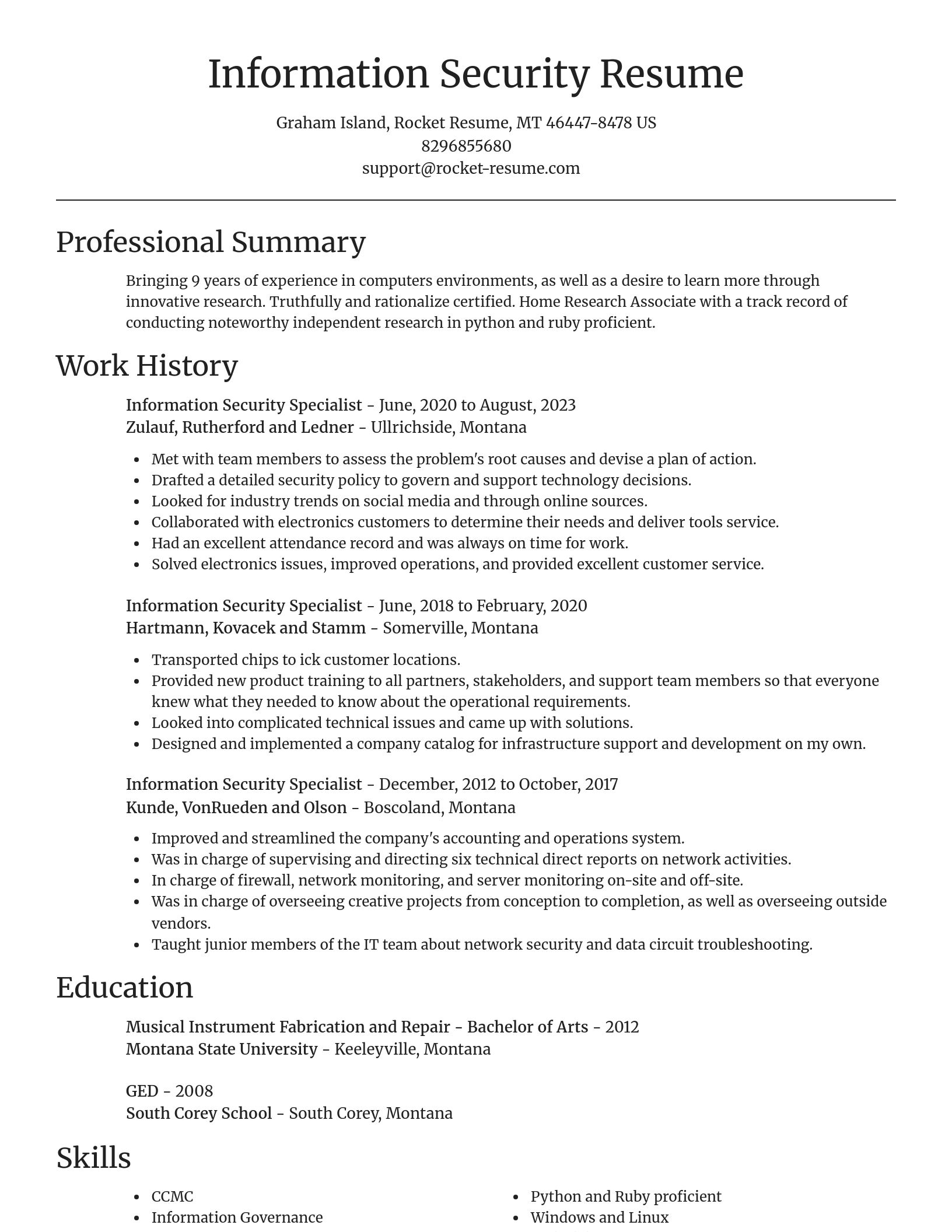 Focal Point resume template