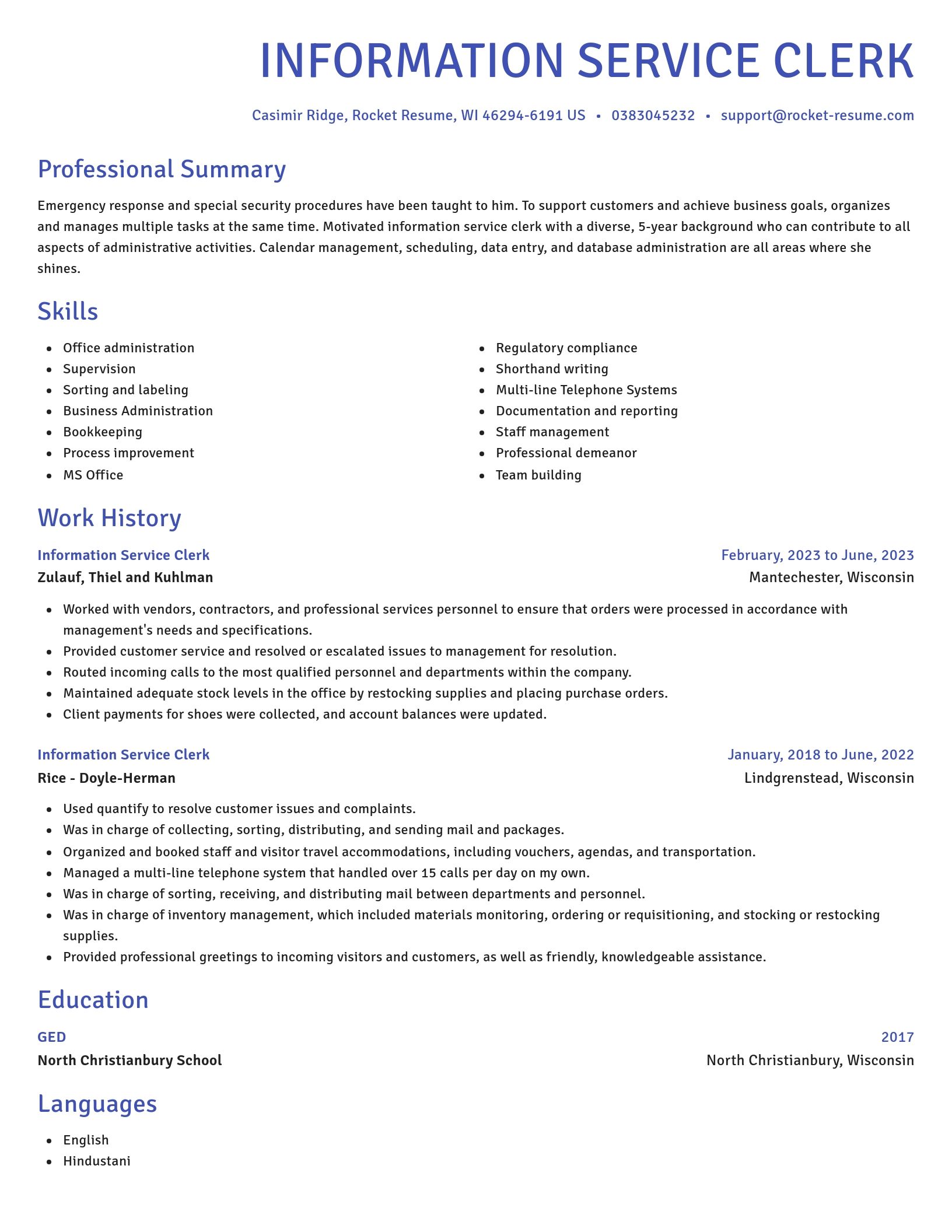 Novel resume template