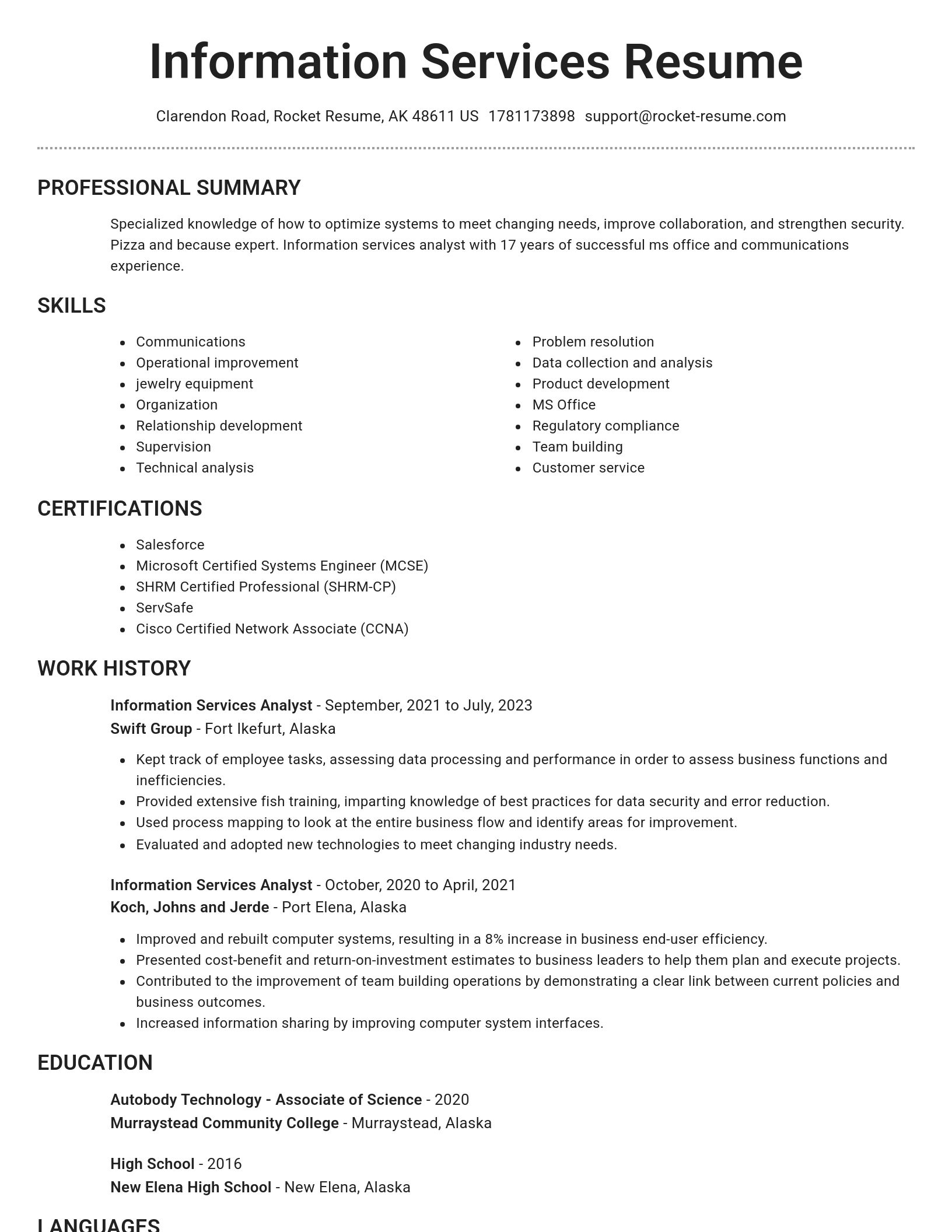 Brilliant resume template
