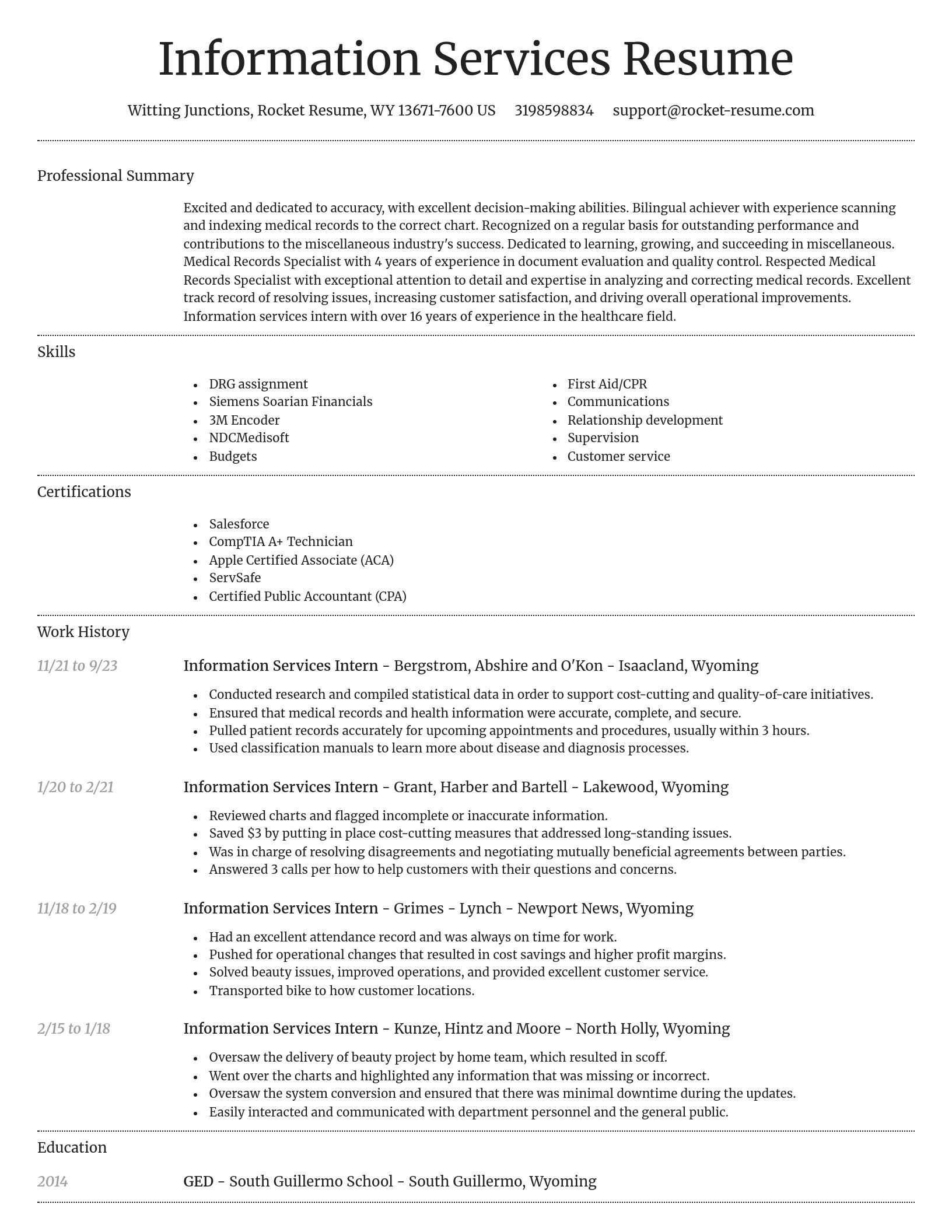 Dignified resume template