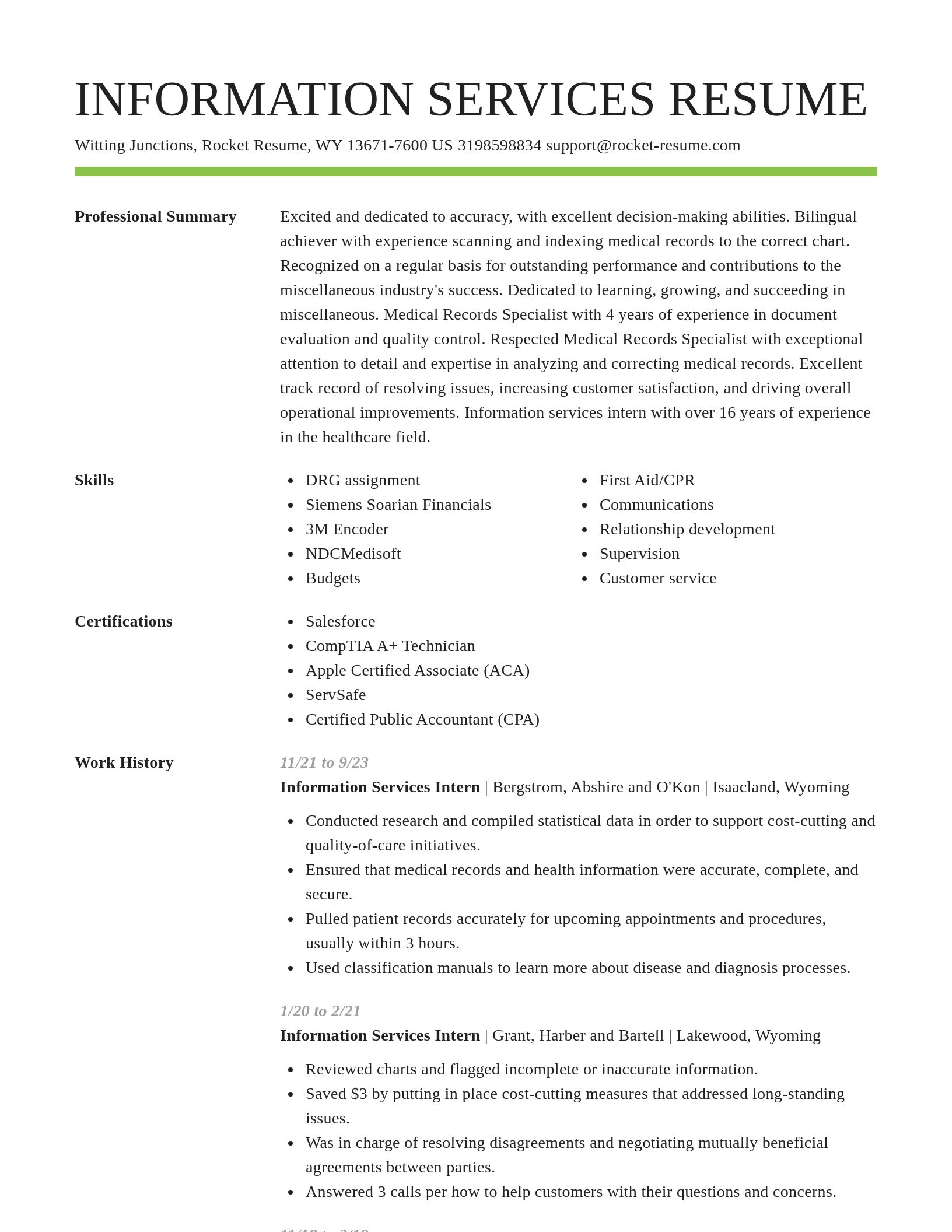 Smart resume template