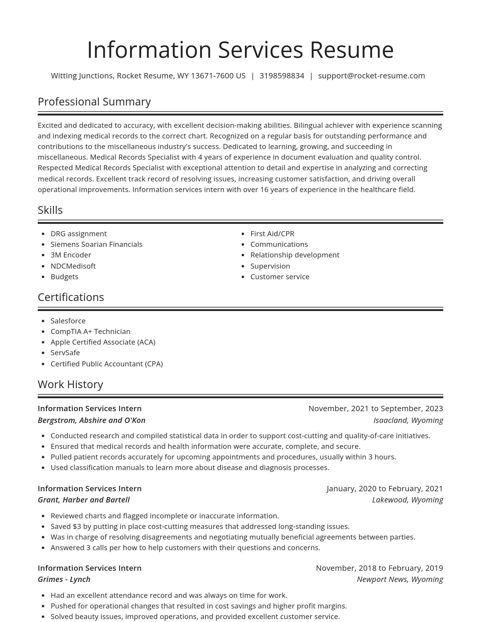Spotlight resume template