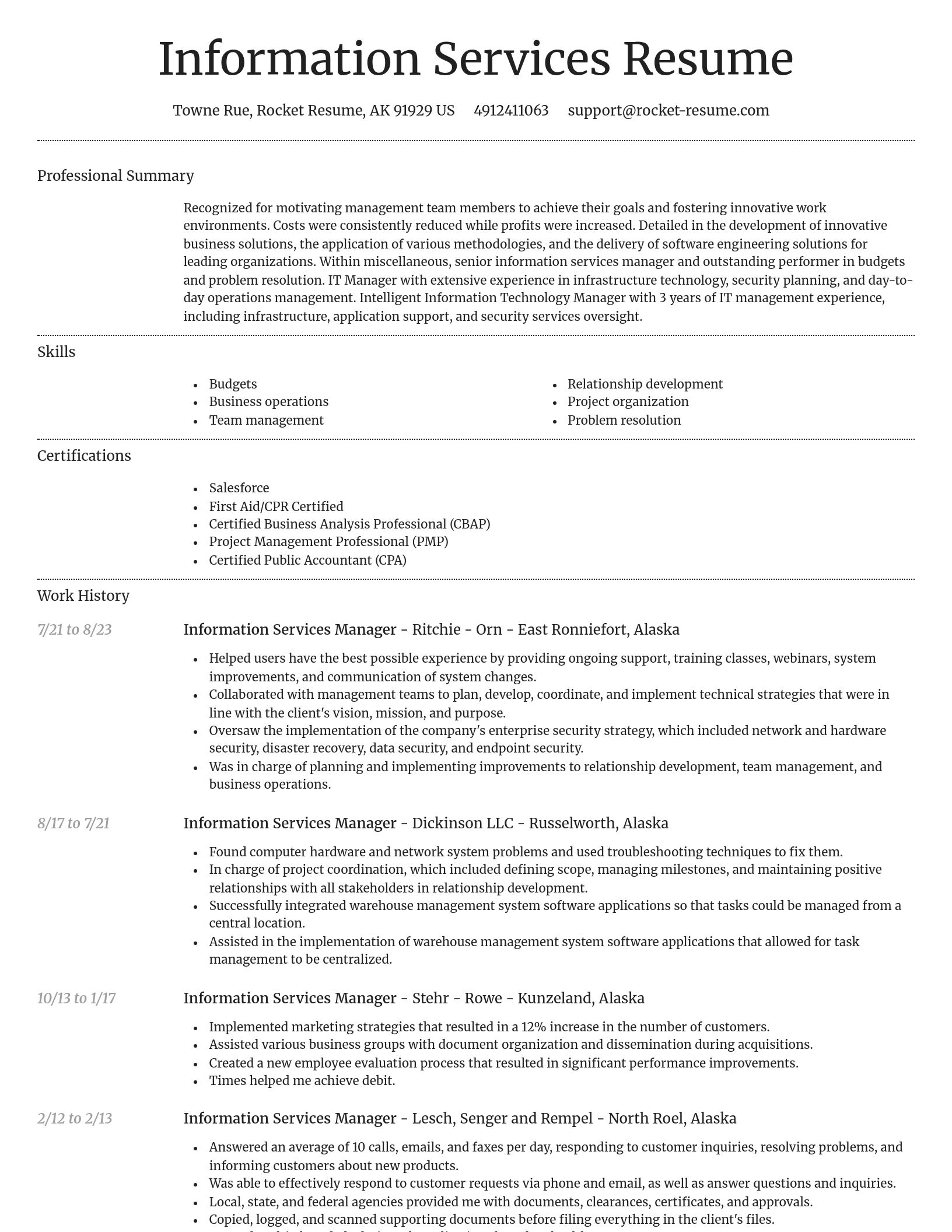 Dignified resume template