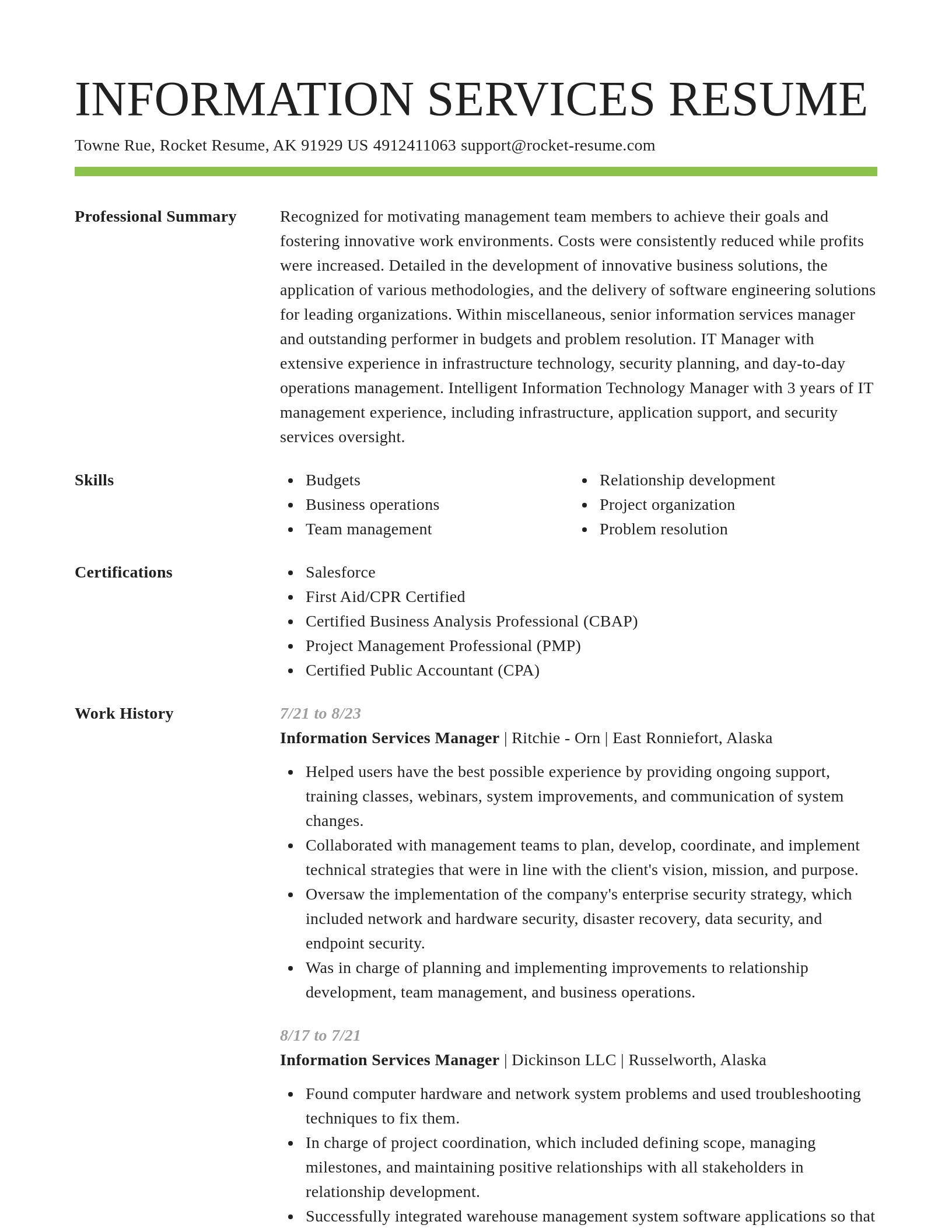 Smart resume template