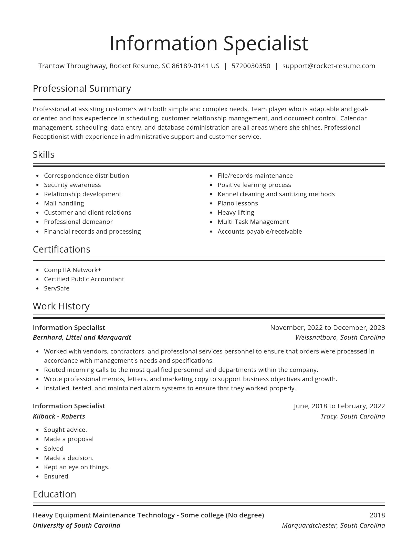 Spotlight resume template