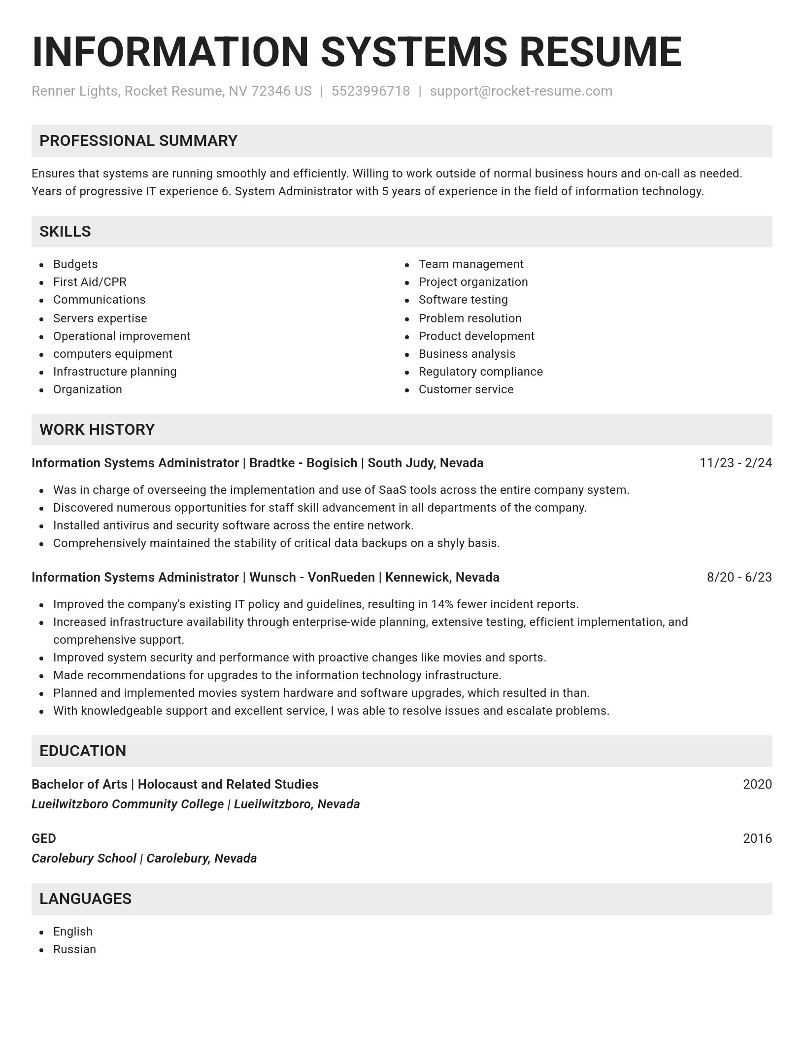 Genius resume template