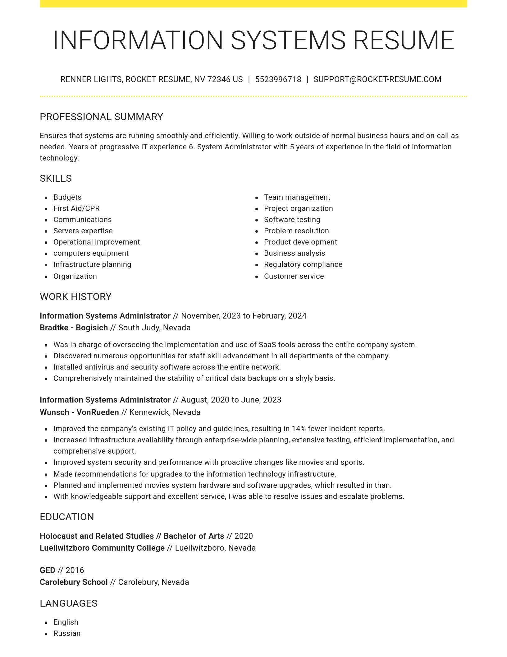 Grand resume template