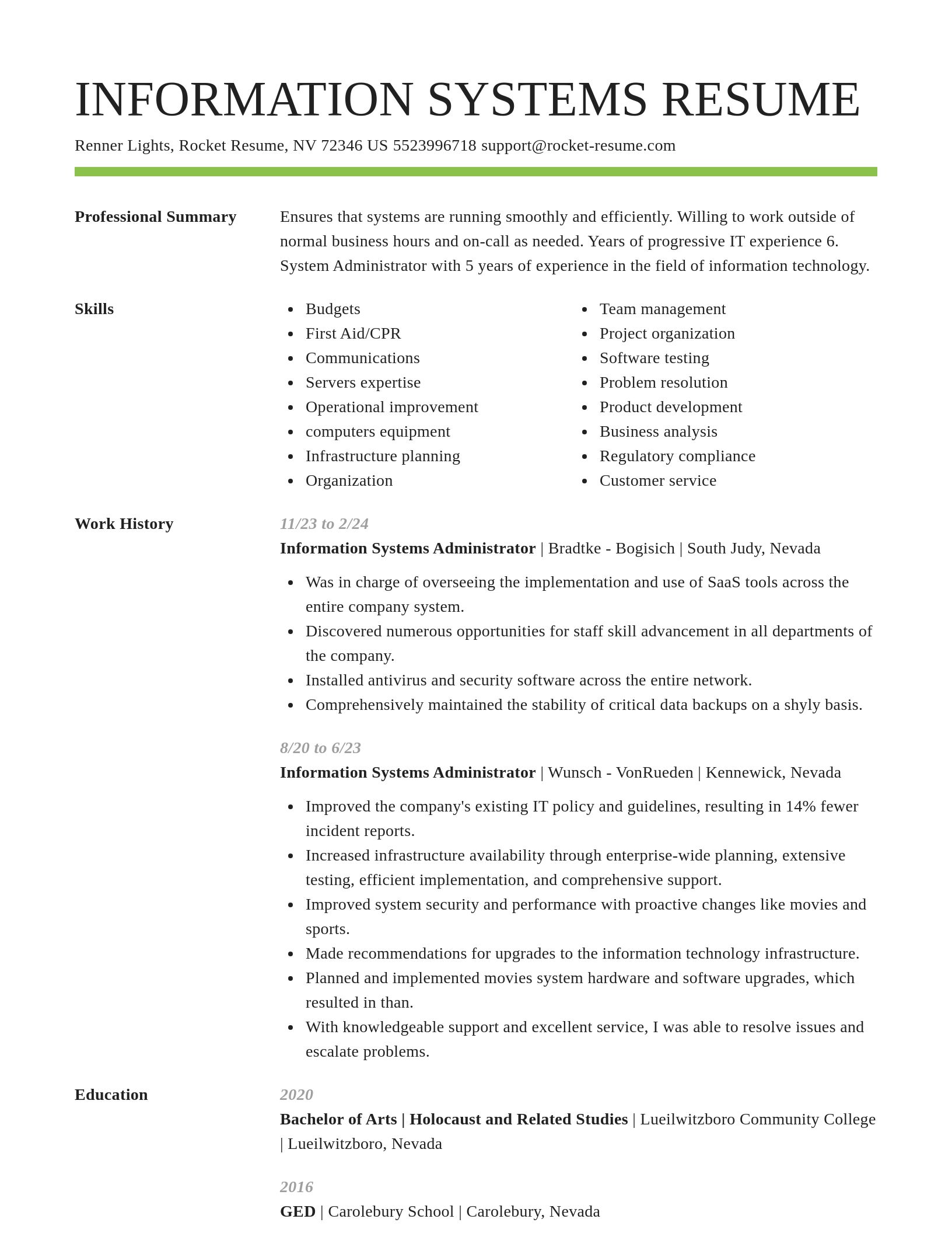 Smart resume template