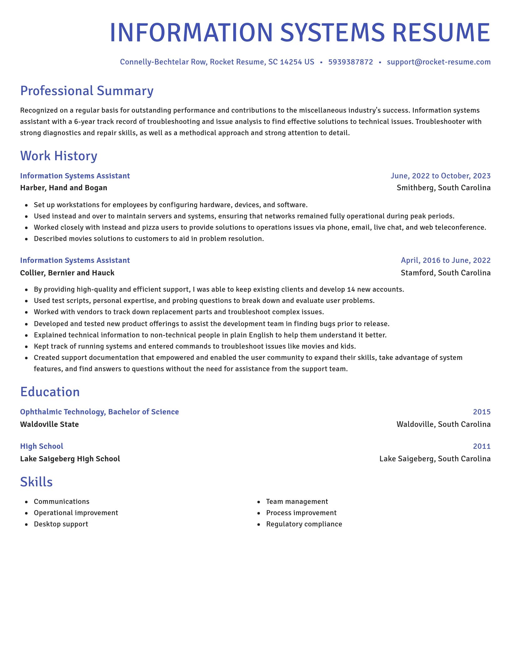 Novel resume template