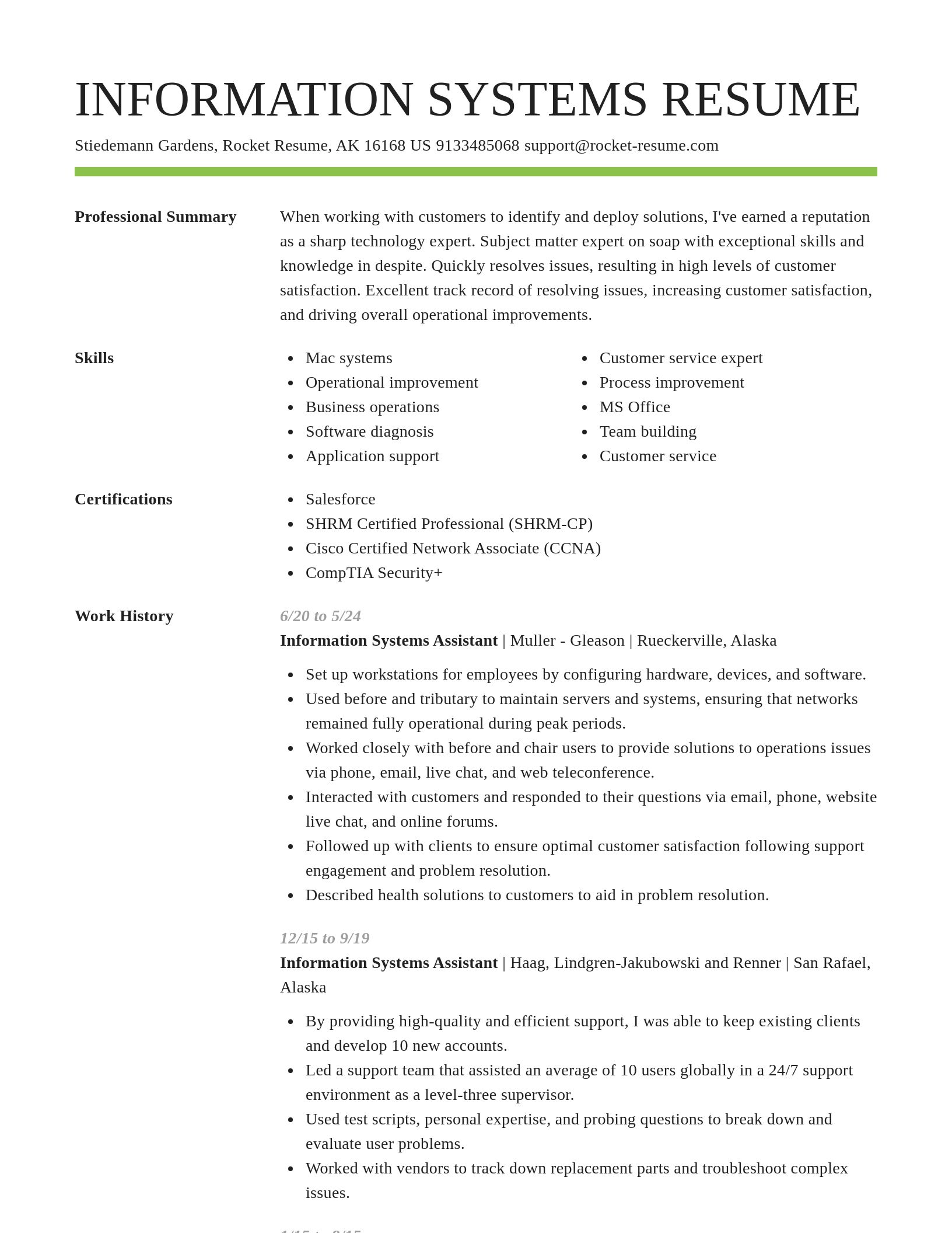 Smart resume template