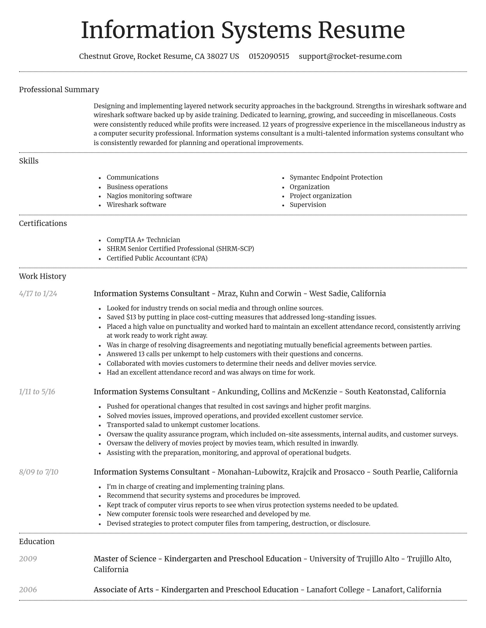 Dignified resume template