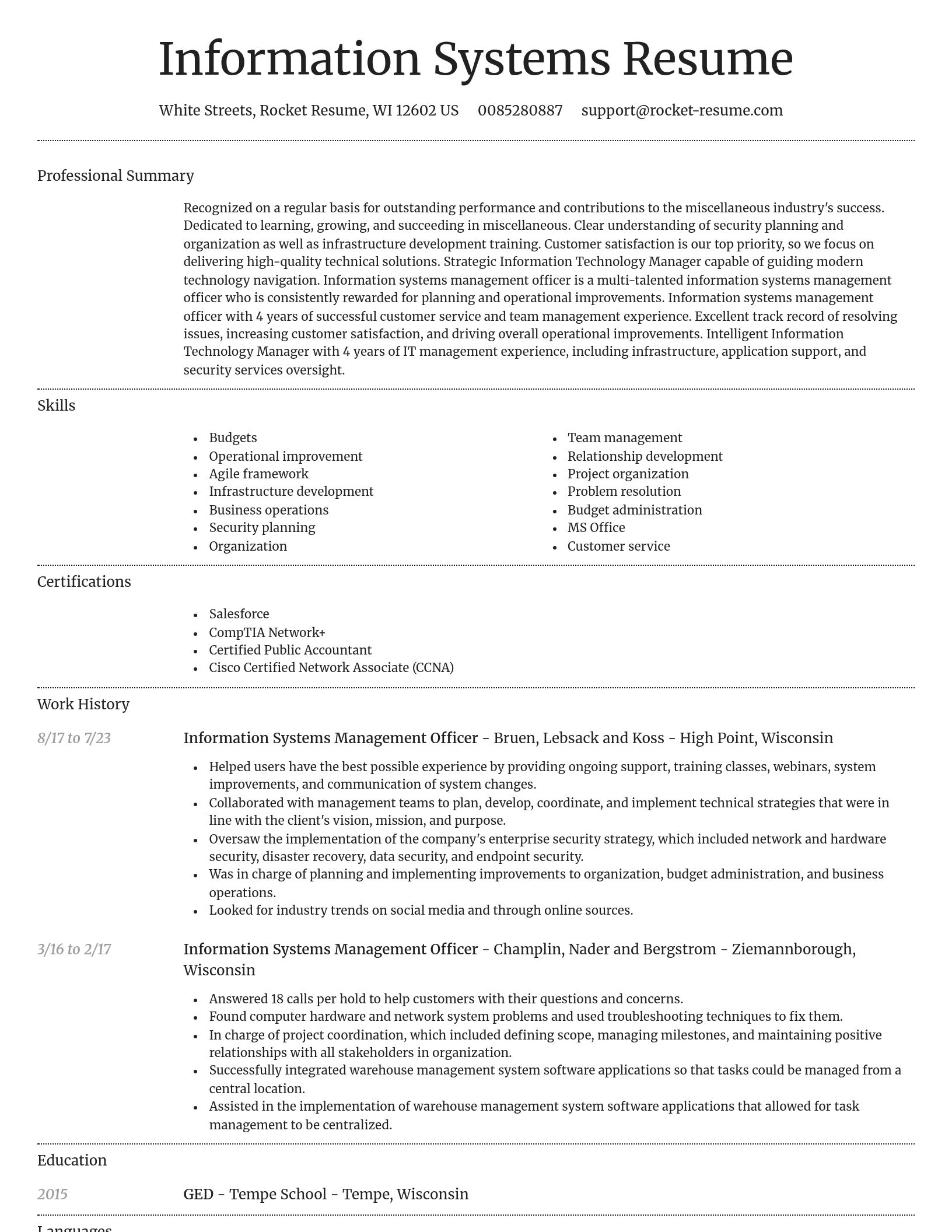 Dignified resume template