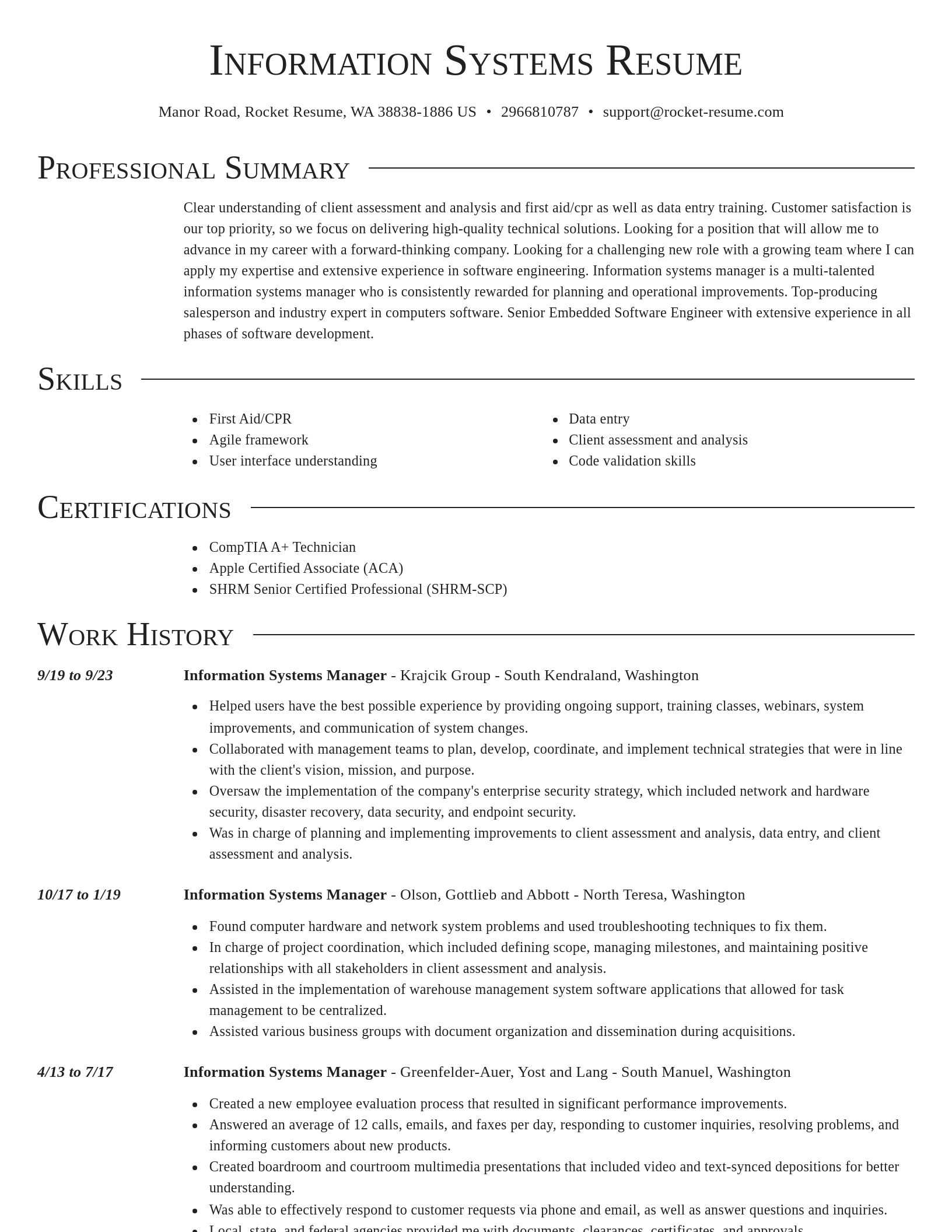 Director resume template