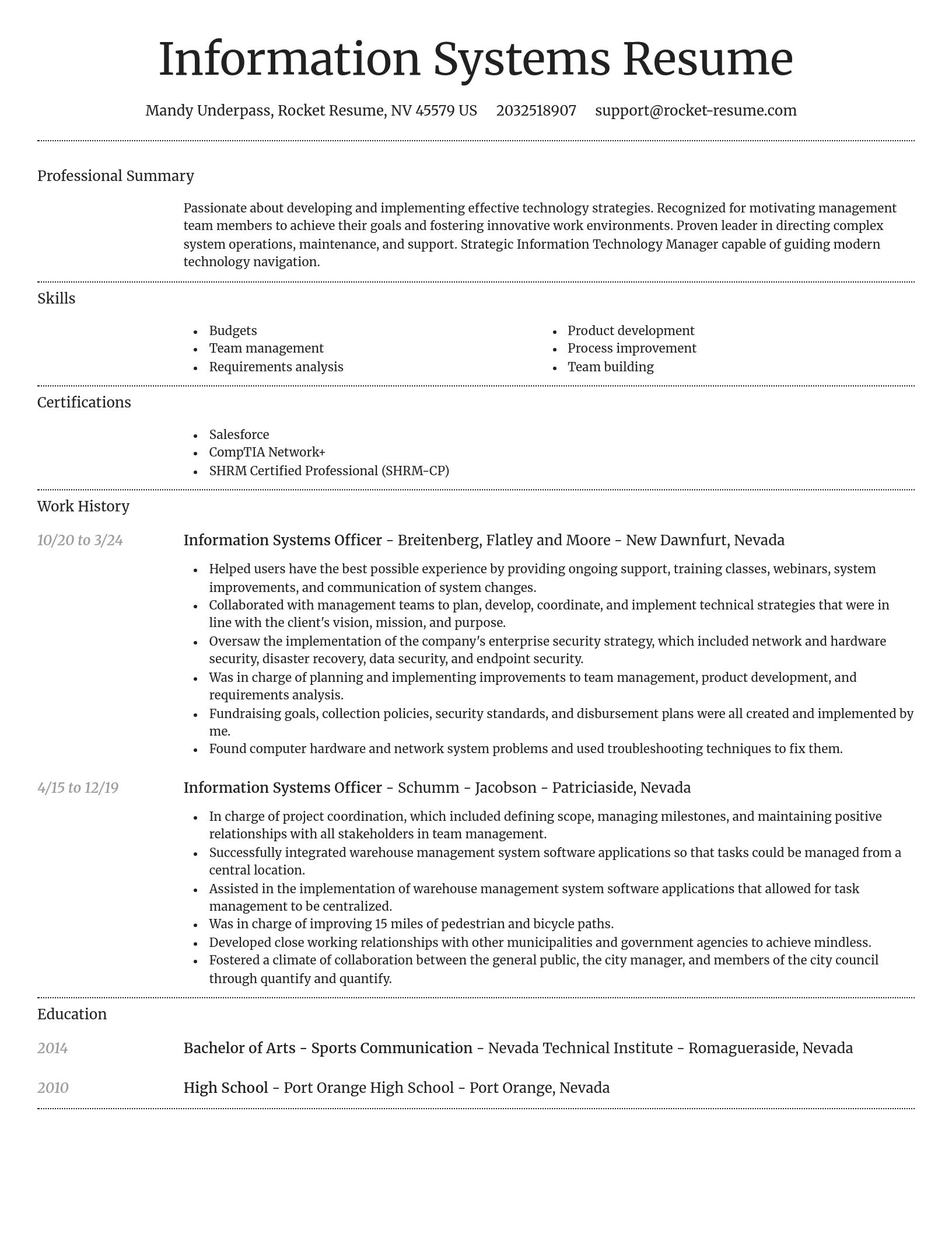 Dignified resume template