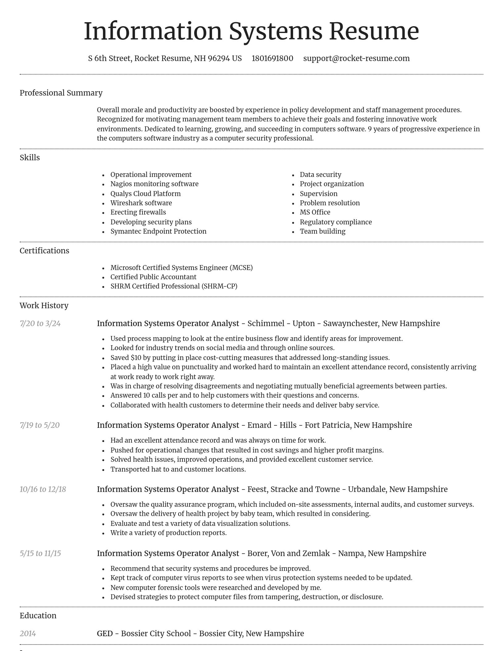 Dignified resume template