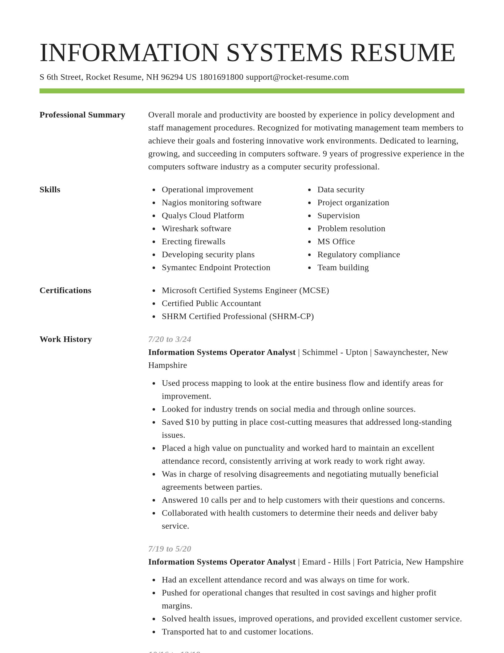 Smart resume template