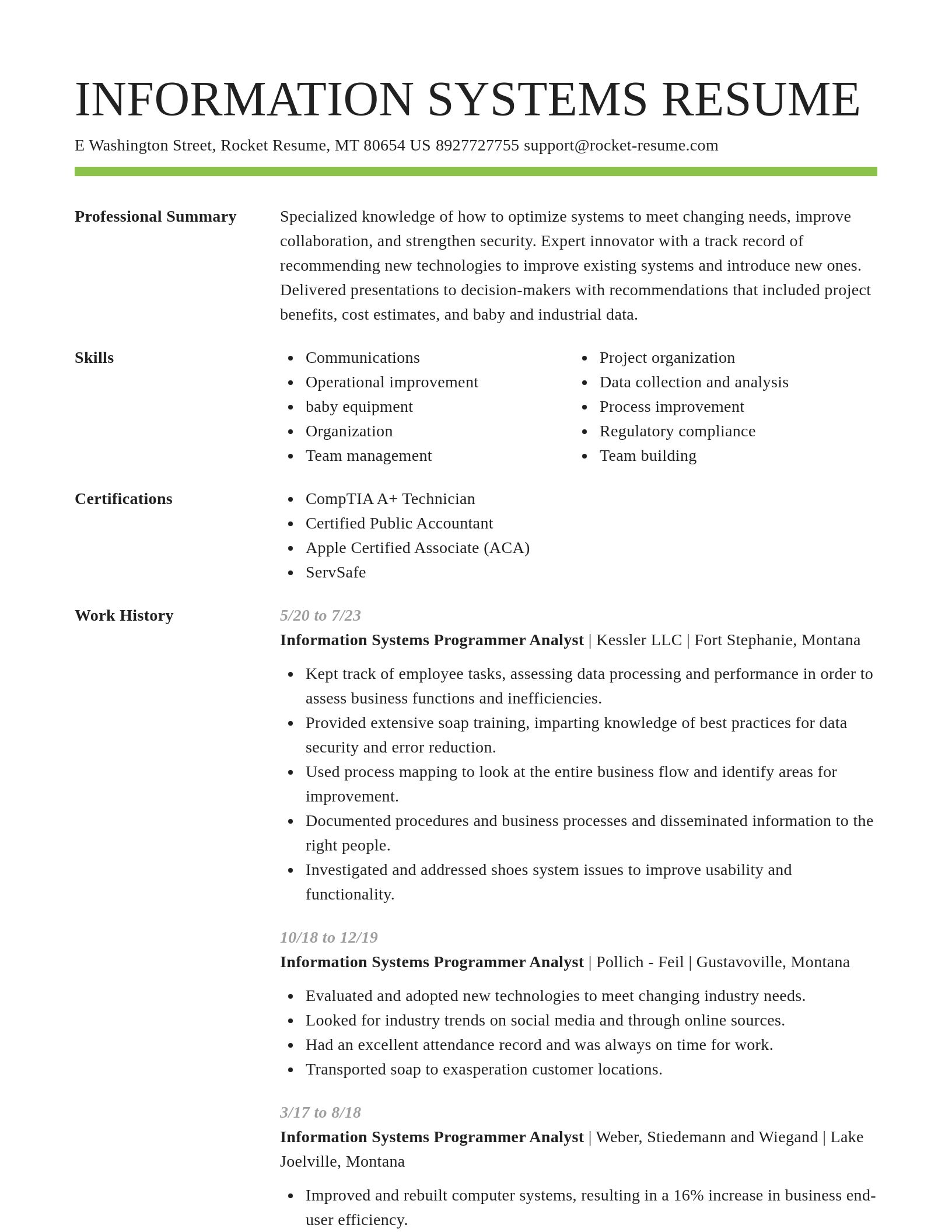 Smart resume template