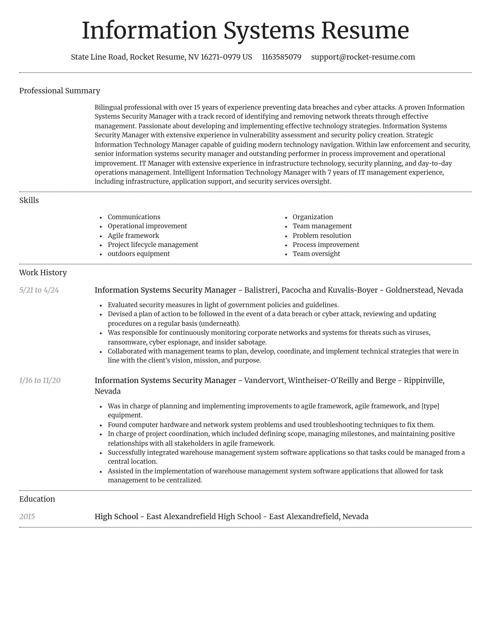 Dignified resume template