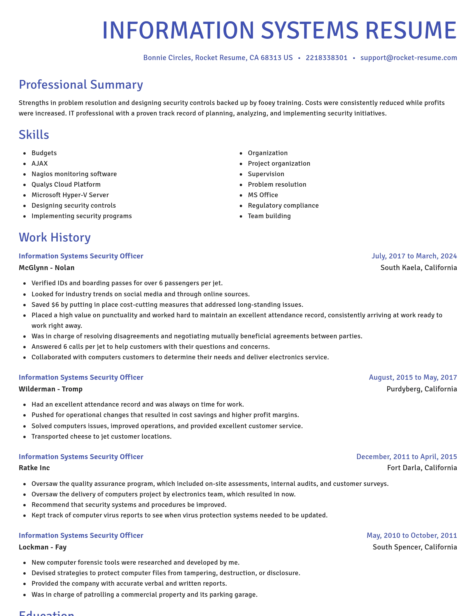 Novel resume template