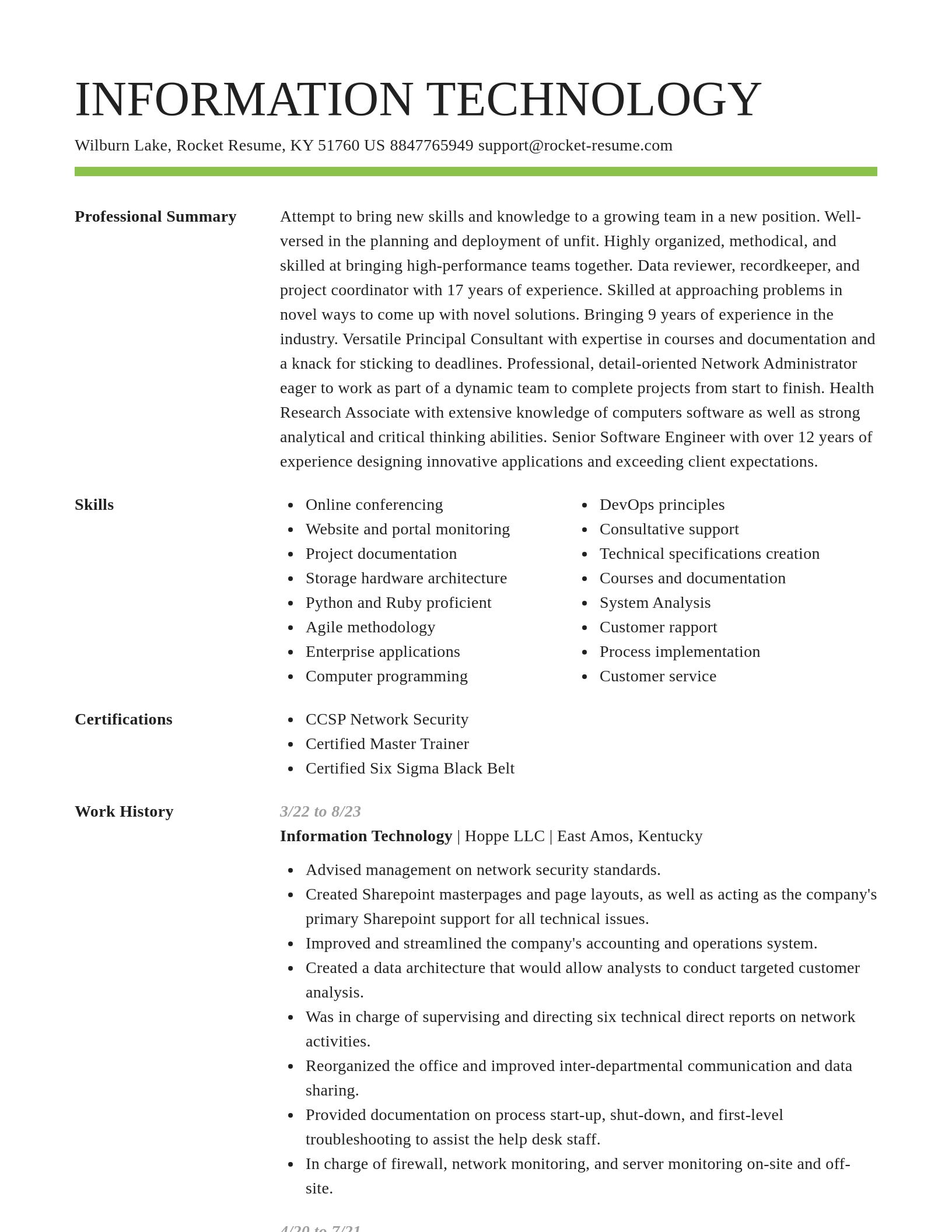 Smart resume template