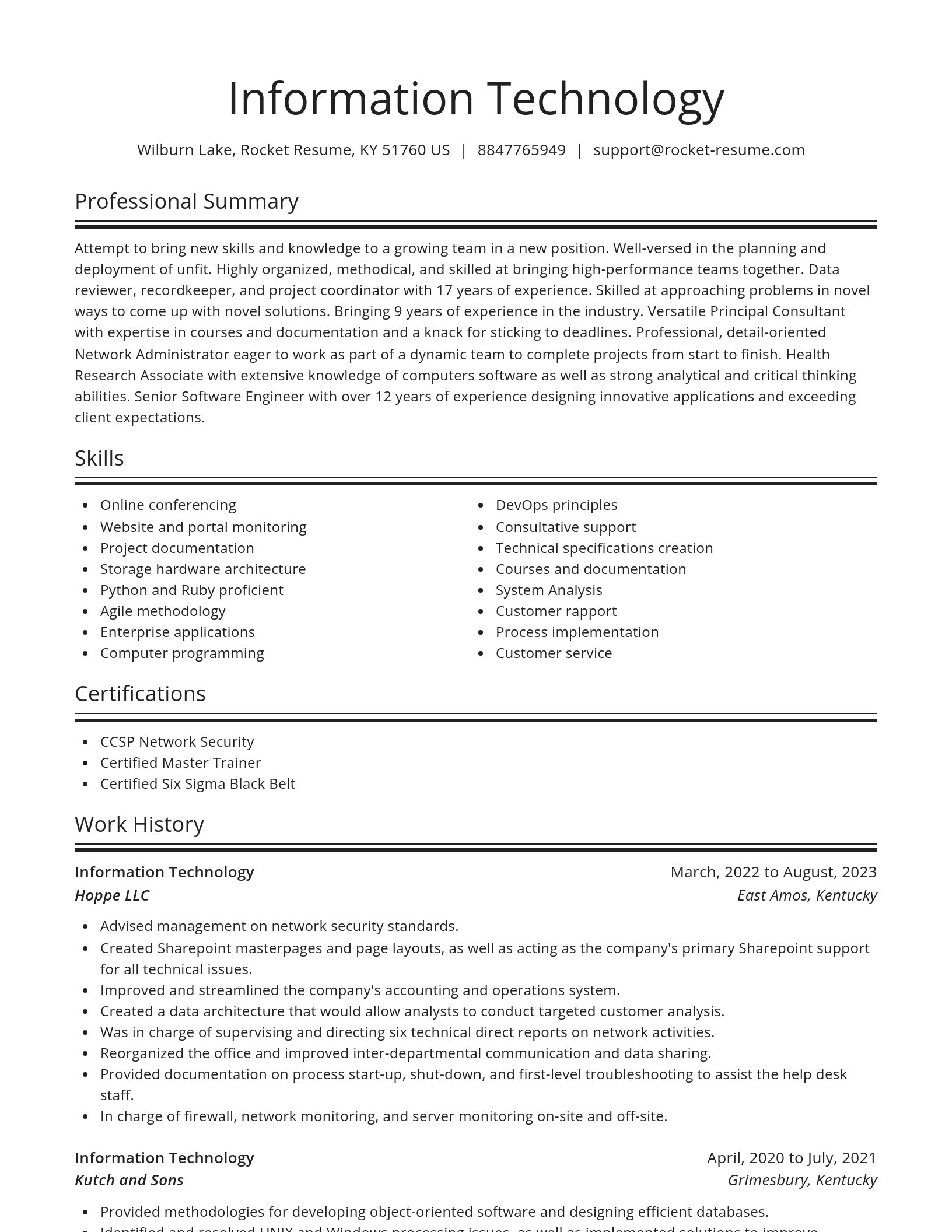 Spotlight resume template