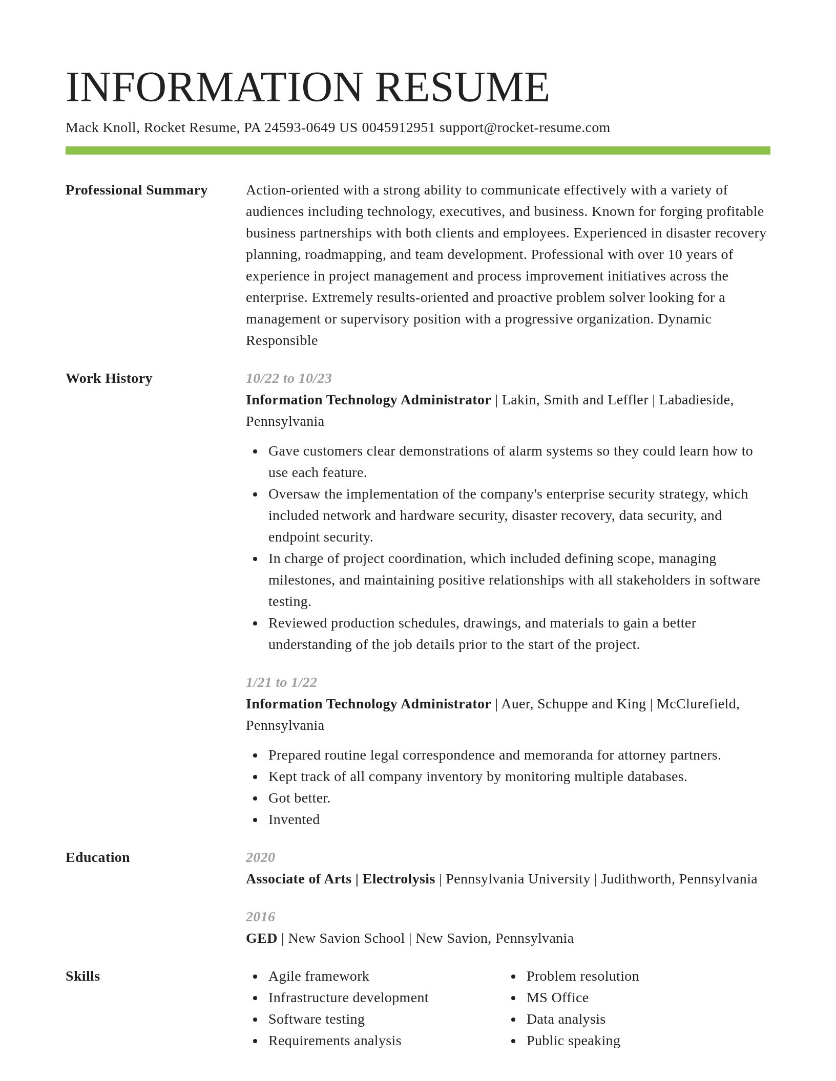 Smart resume template