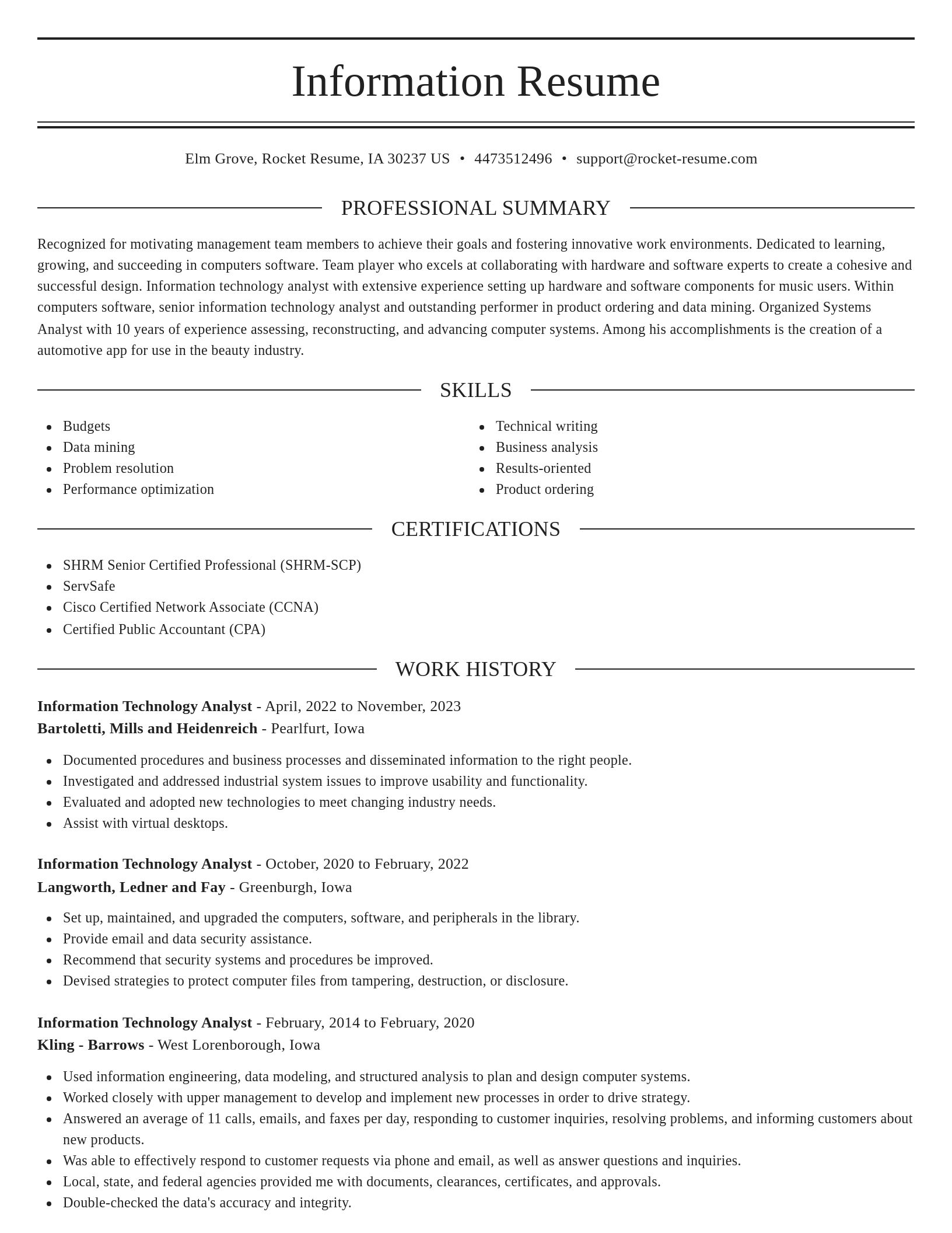 Elegant resume template