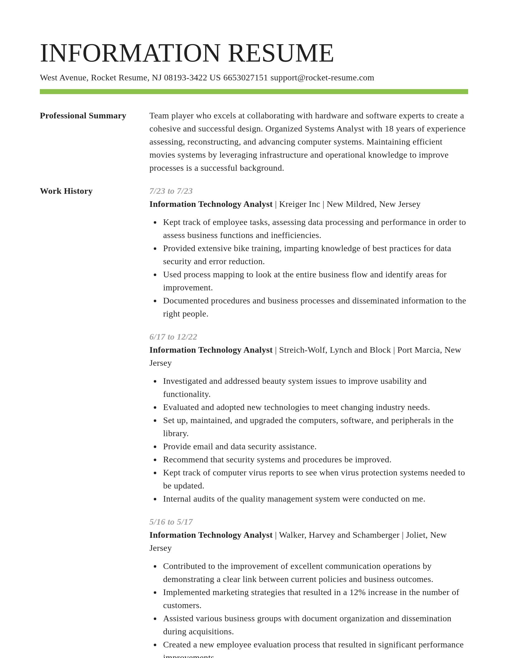 Smart resume template