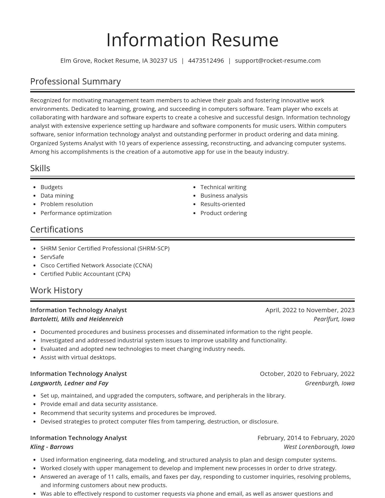 Spotlight resume template