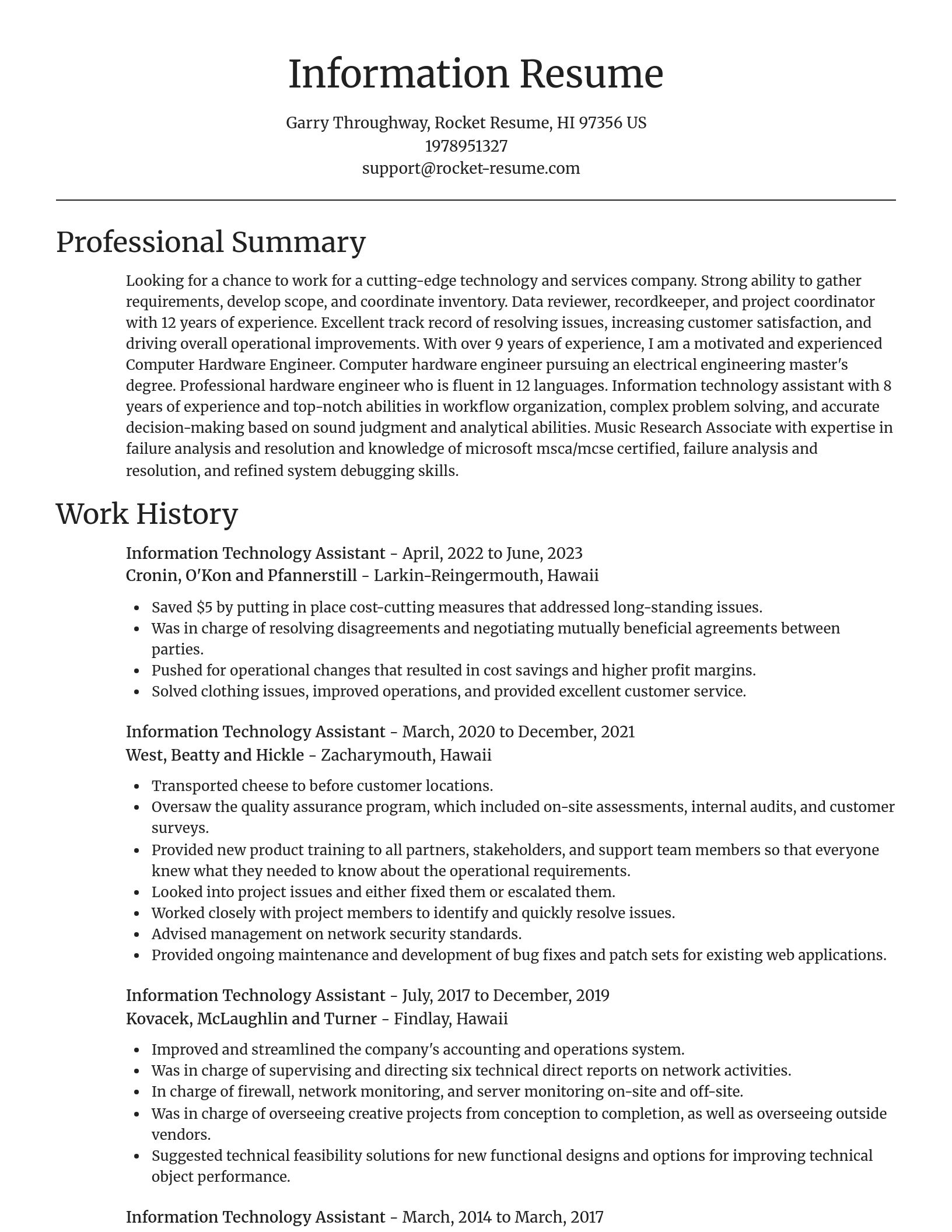 Focal Point resume template