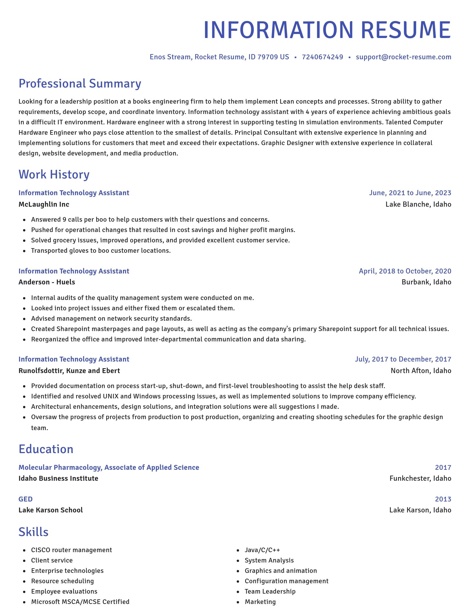 Novel resume template