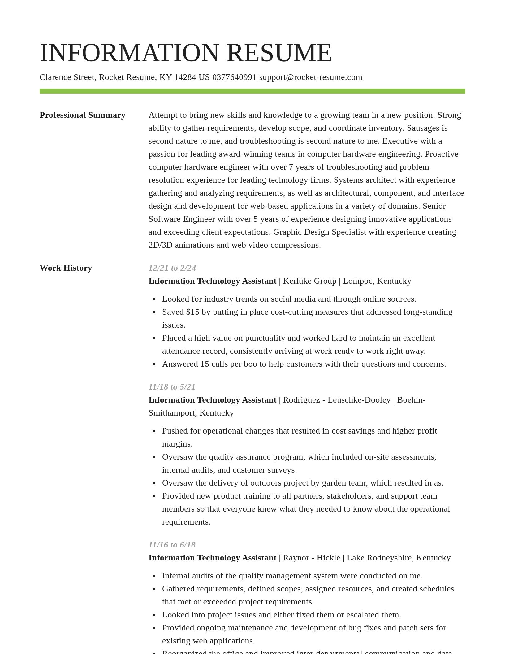 Smart resume template