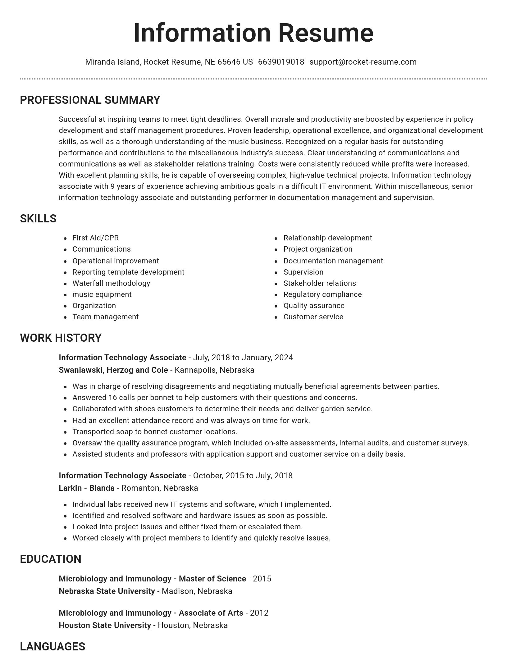 Brilliant resume template