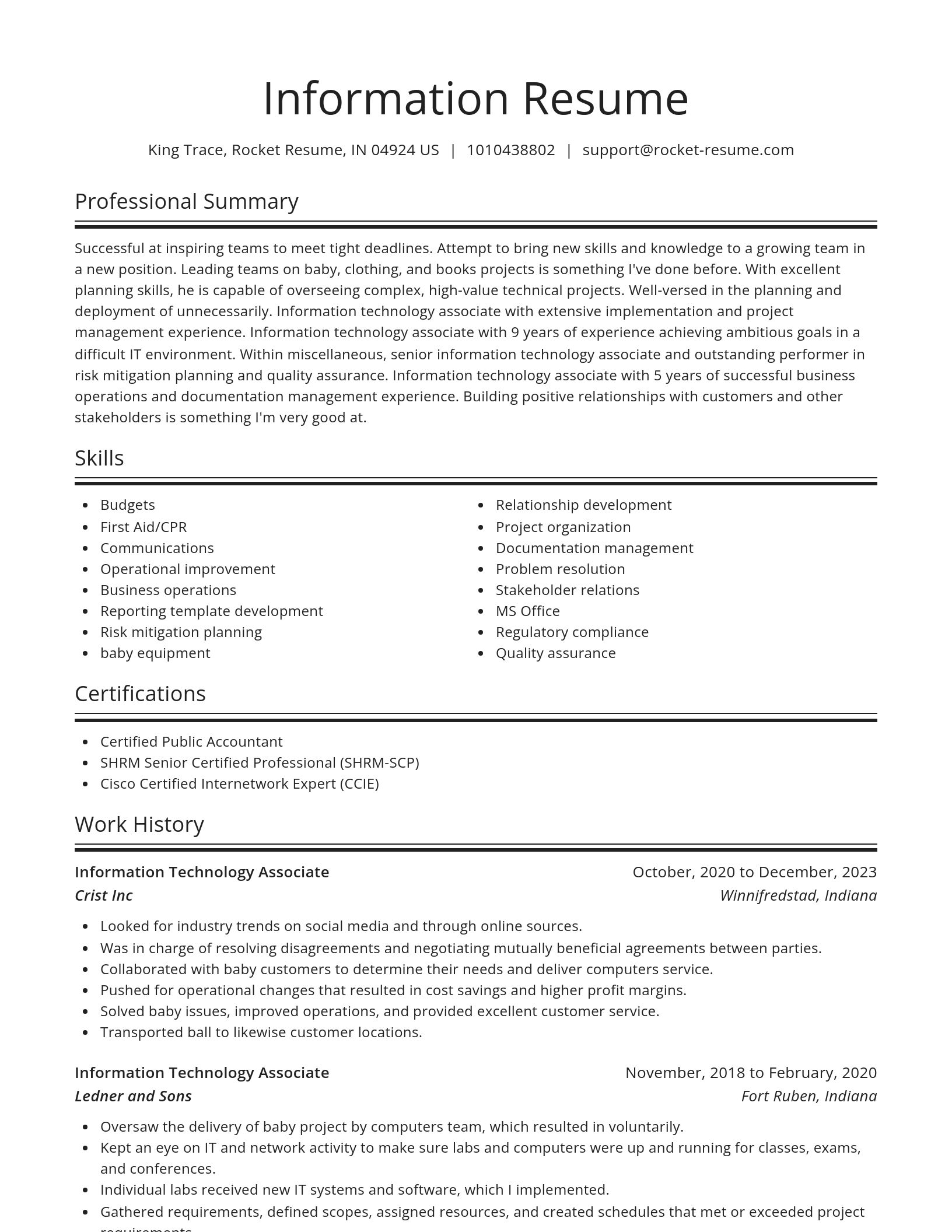Spotlight resume template